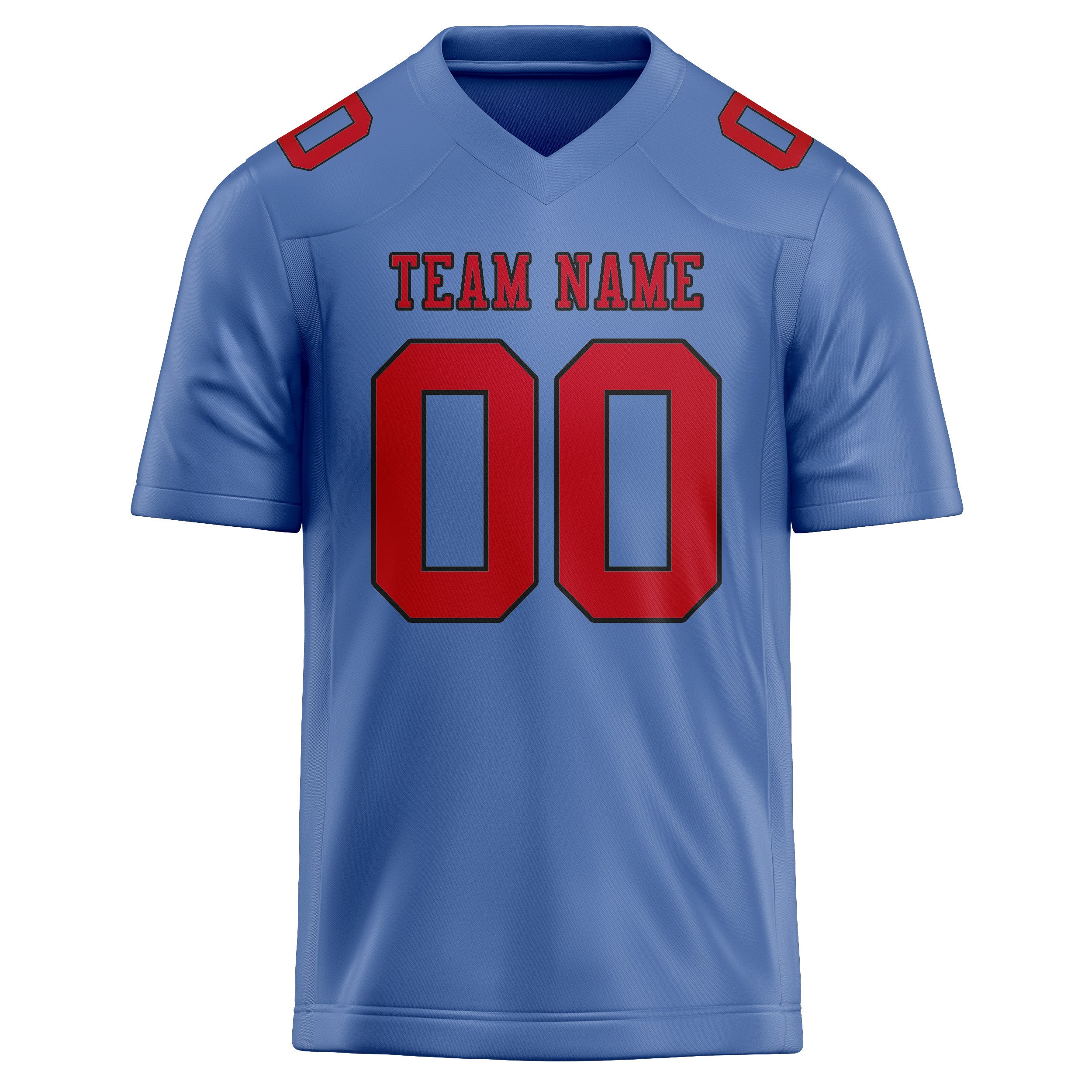 Maillot de football personnalisé bleu clair et rouge