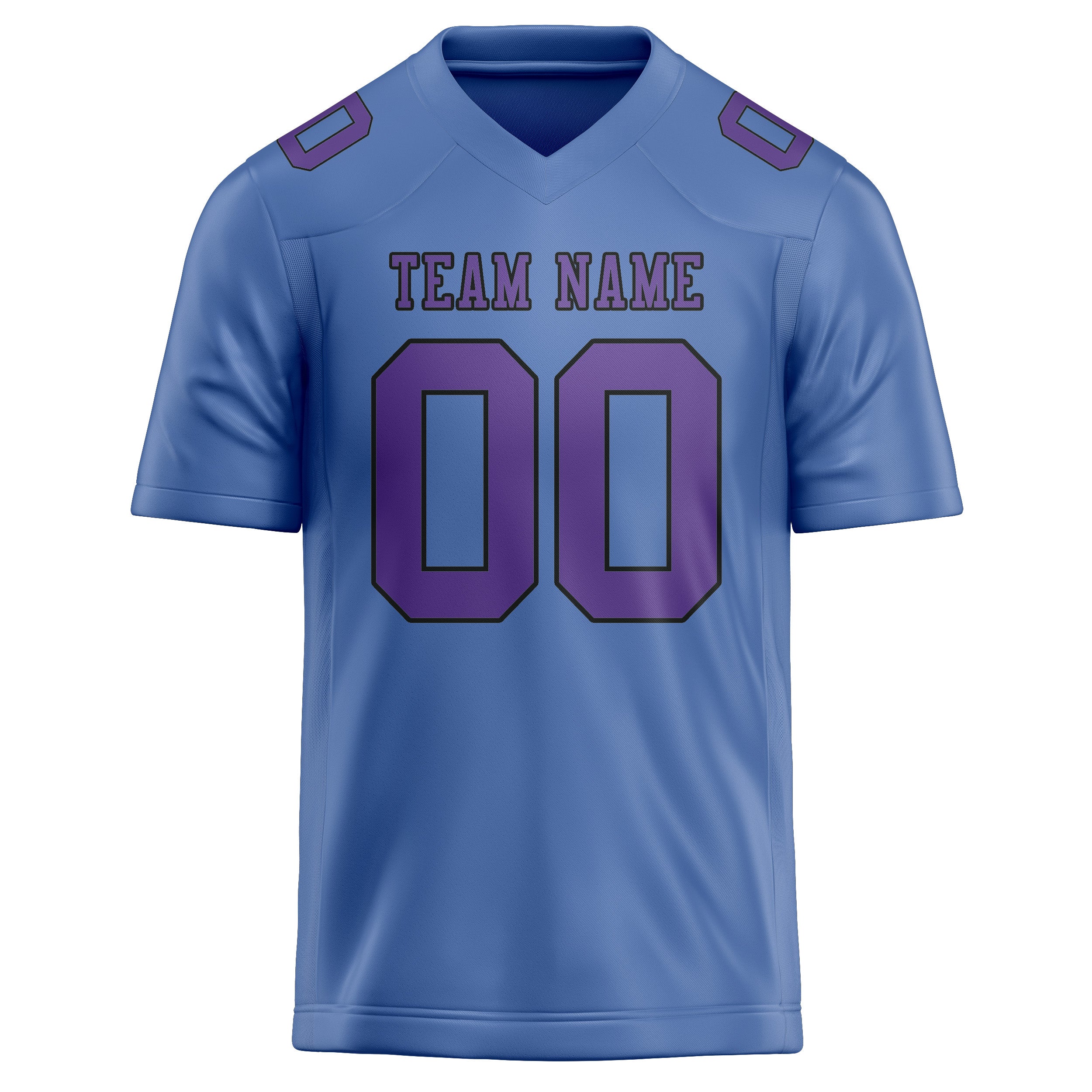 Maillot de football personnalisé bleu clair et violet clair
