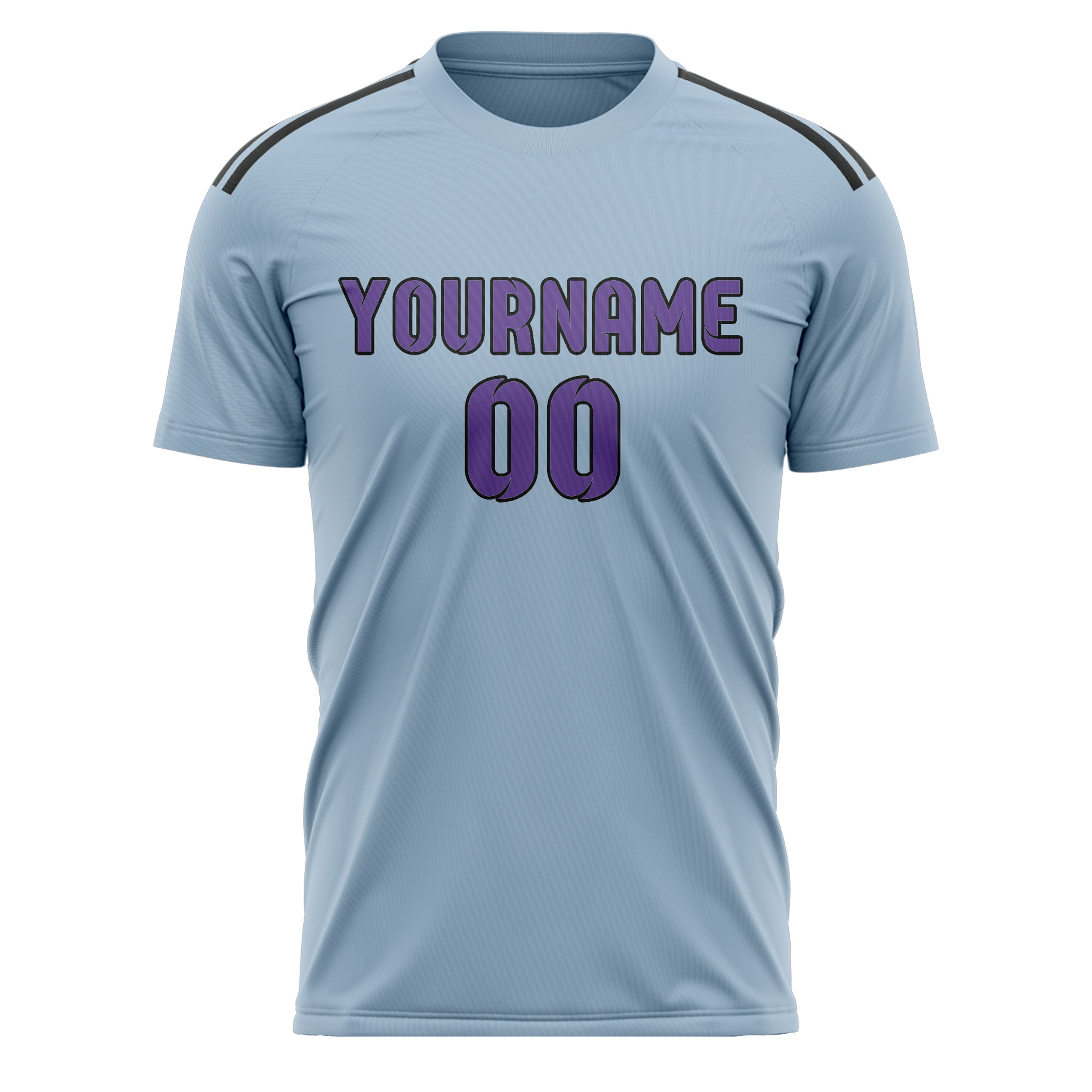 Maillot de football personnalisé bleu clair et violet clair