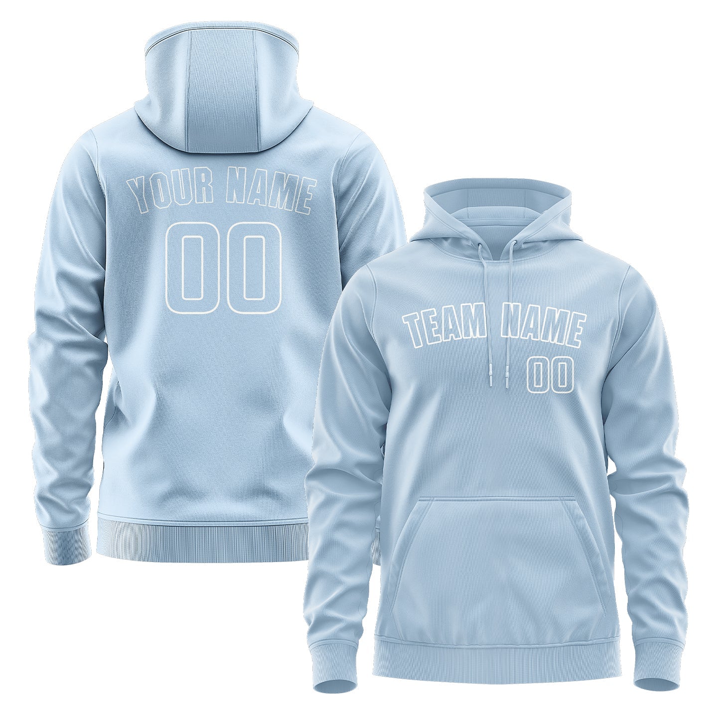 Sweat à capuche bleu clair personnalisé 