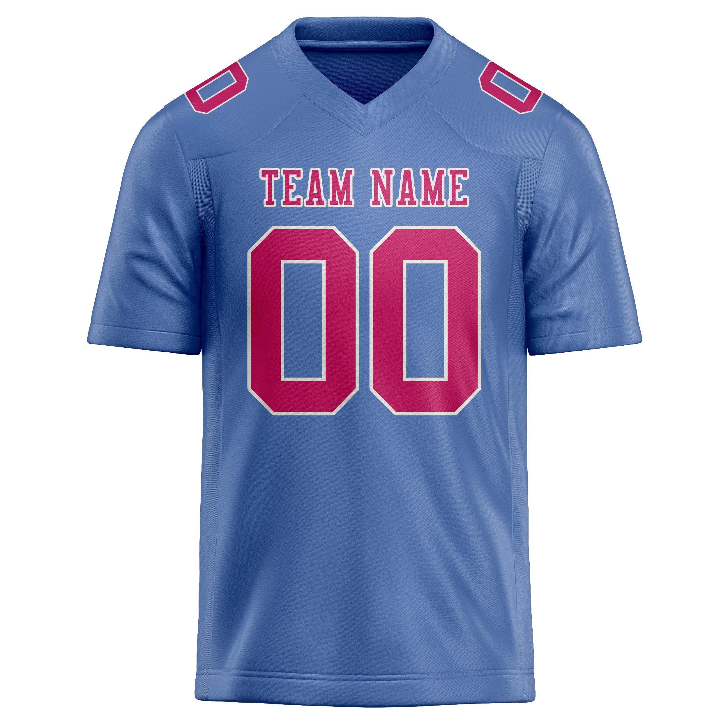 Maillot de football personnalisé bleu clair et rose