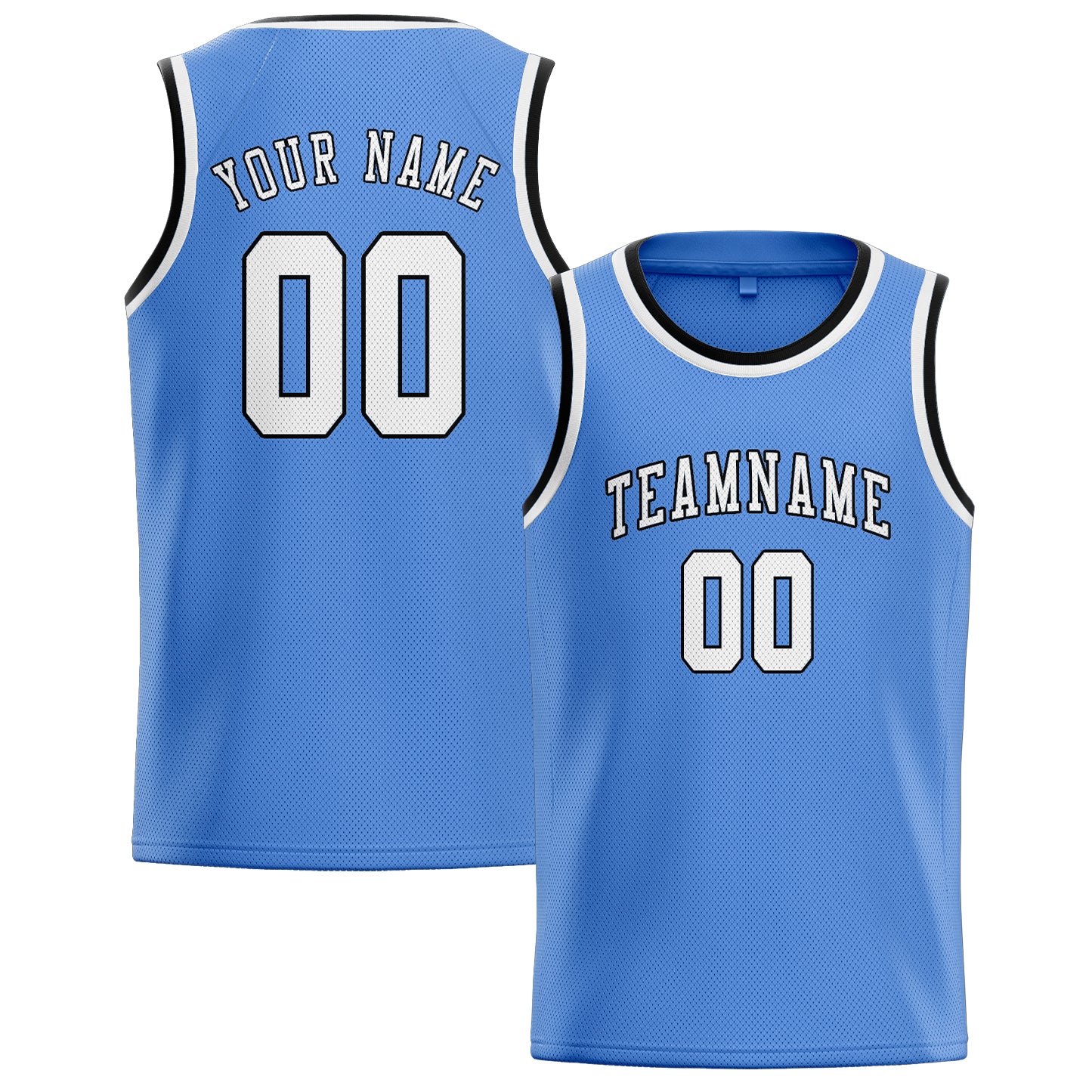 Maillot de basketball personnalisé bleu clair et blanc