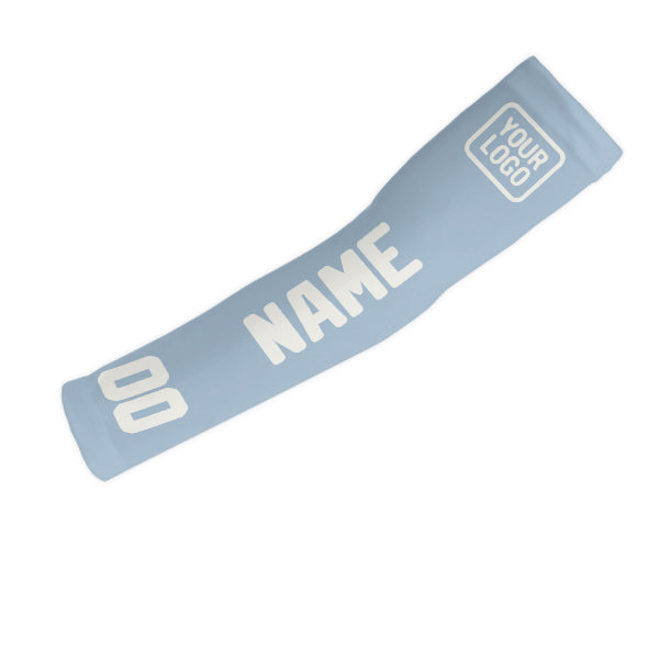 Manchon personnalisé bleu clair et blanc