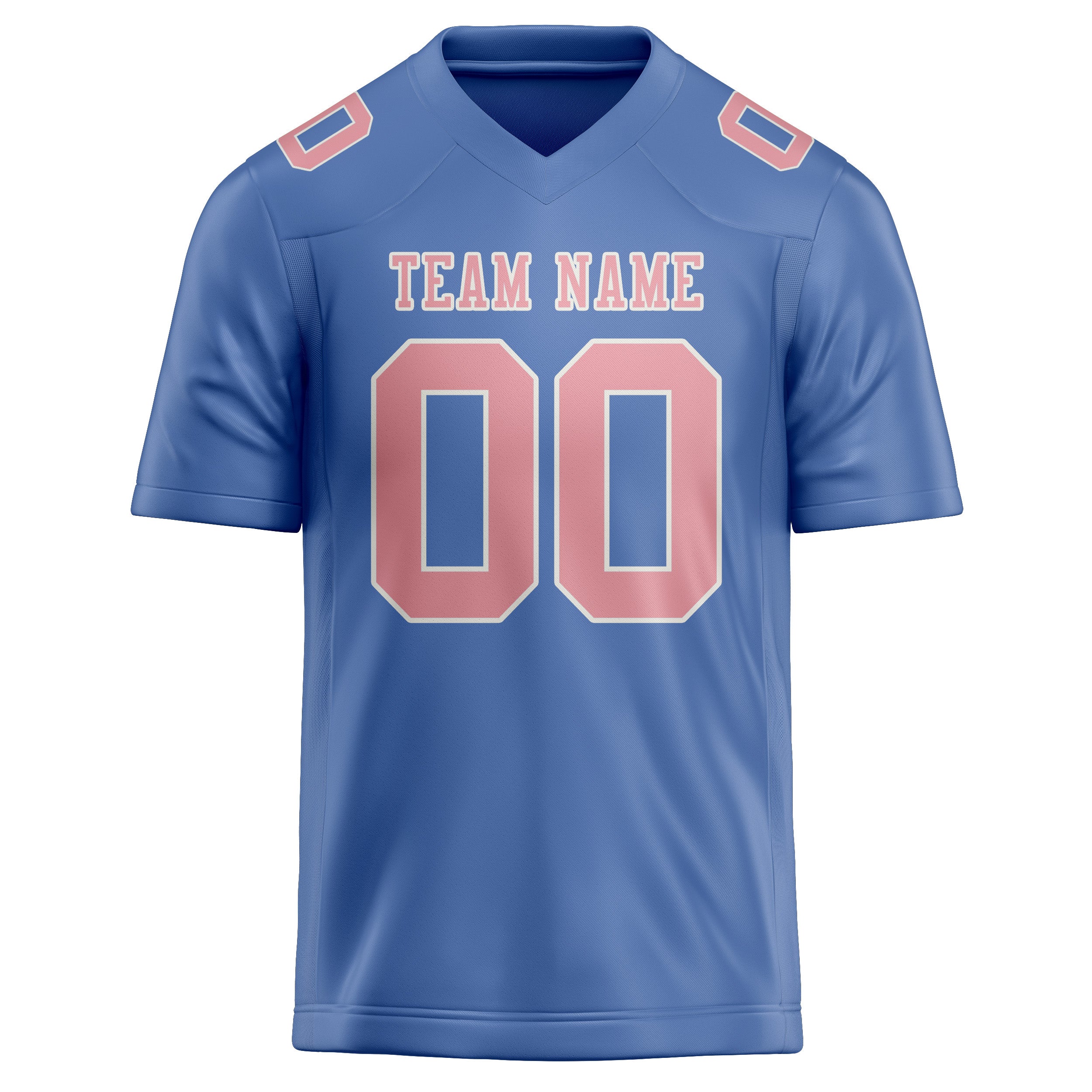 Maillot de football personnalisé bleu clair et rose clair
