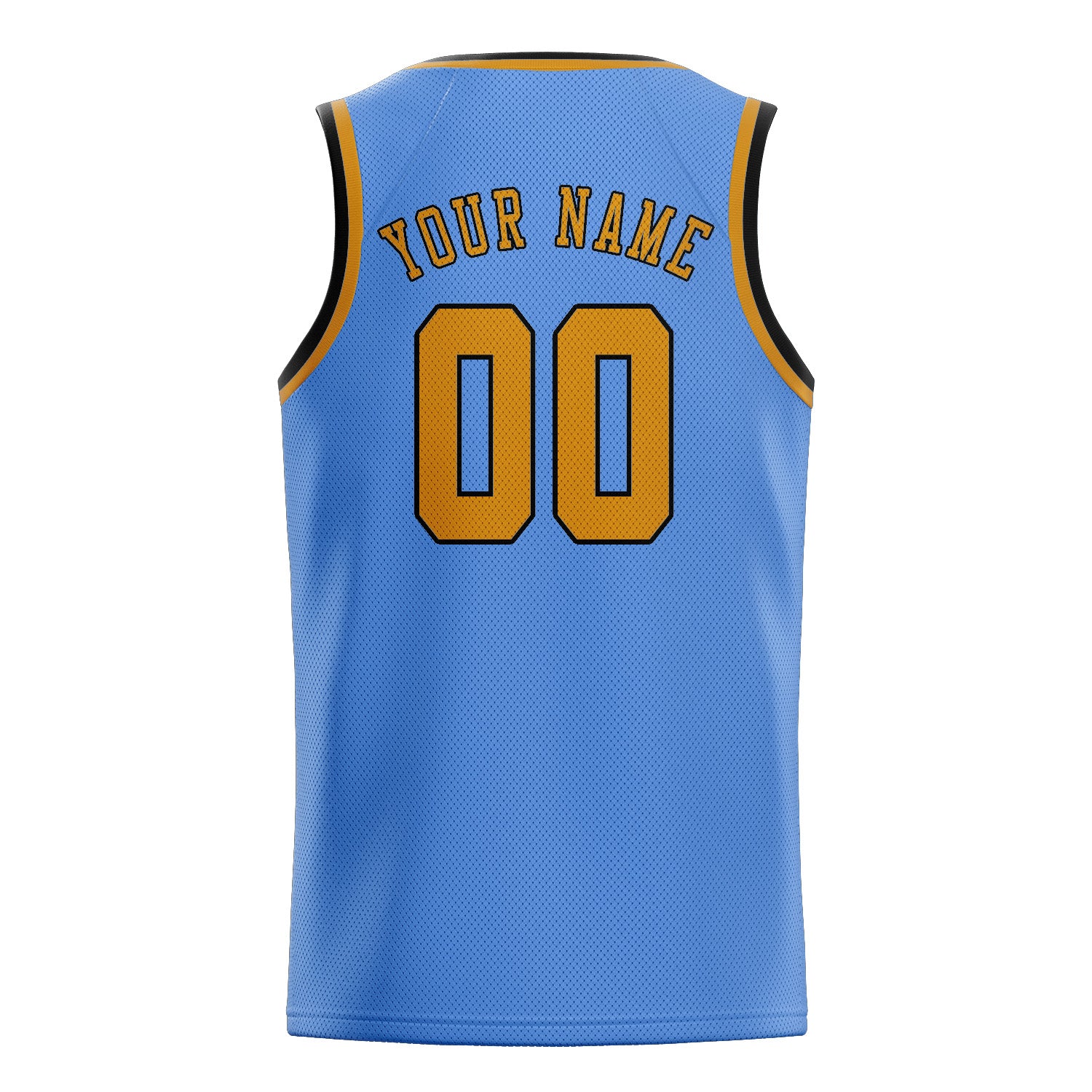 Maillot de basketball personnalisé bleu clair et jaune