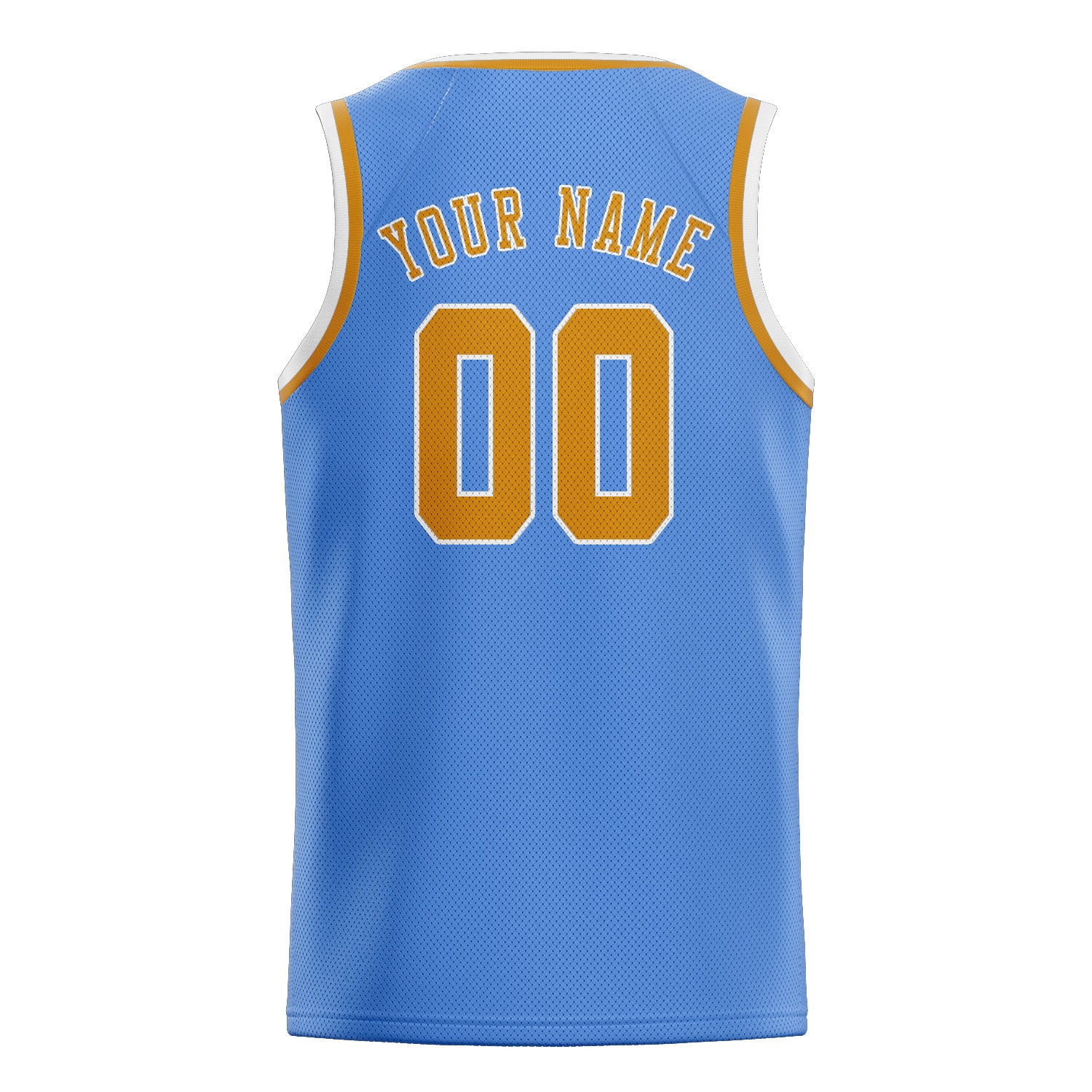 Maillot de basketball personnalisé bleu clair et jaune