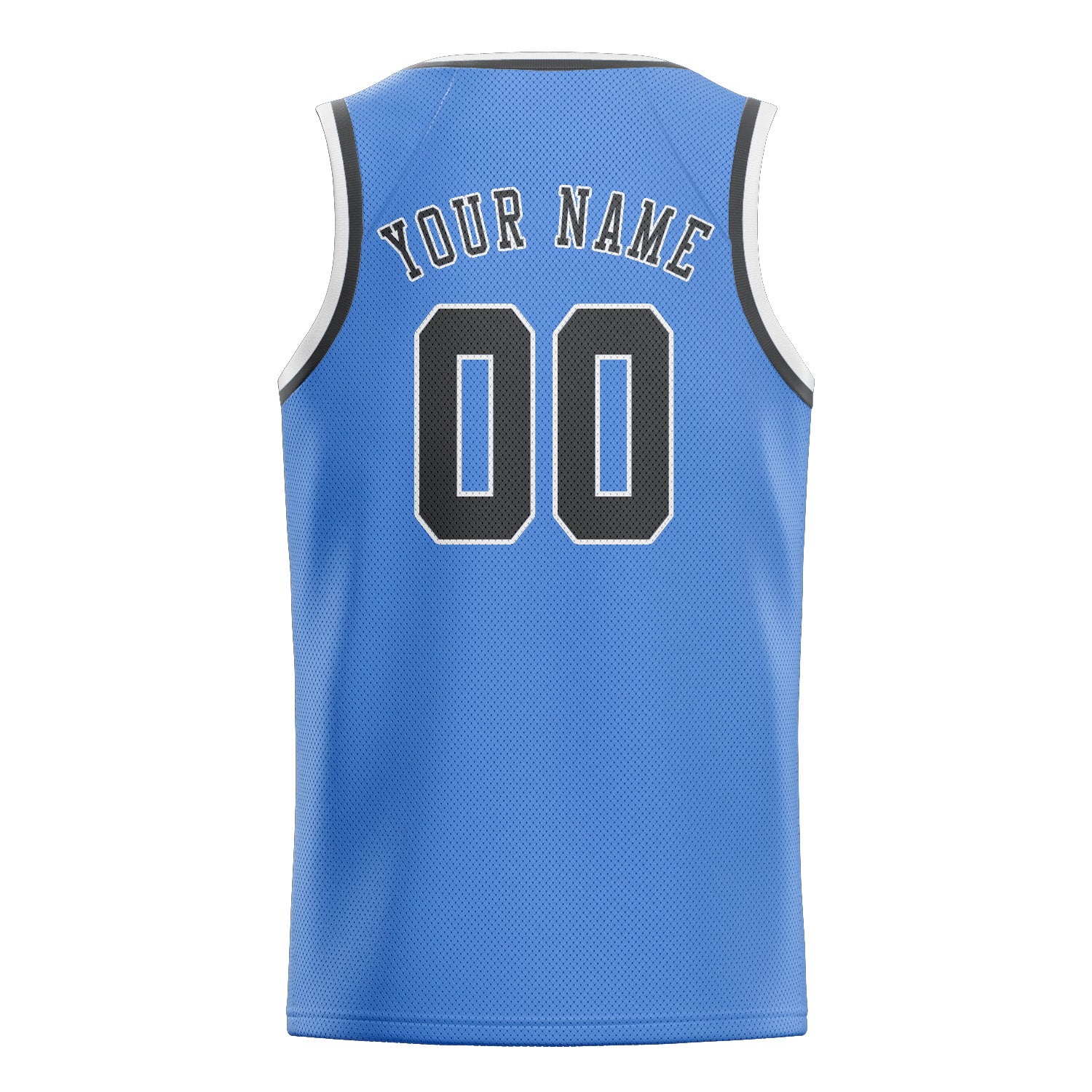 Maillot de basketball personnalisé bleu clair et gris foncé