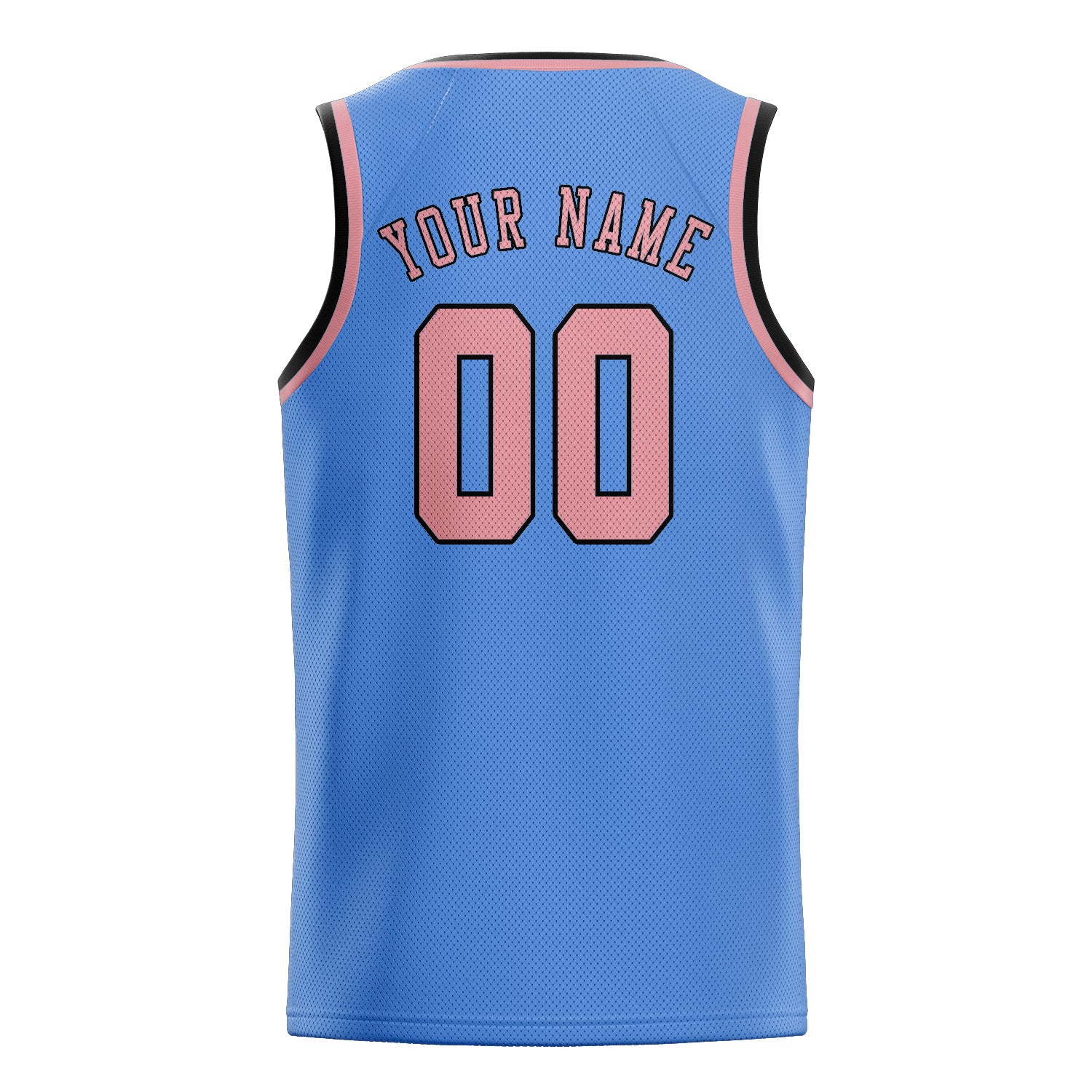 Maillot de basketball personnalisé bleu clair et rose clair