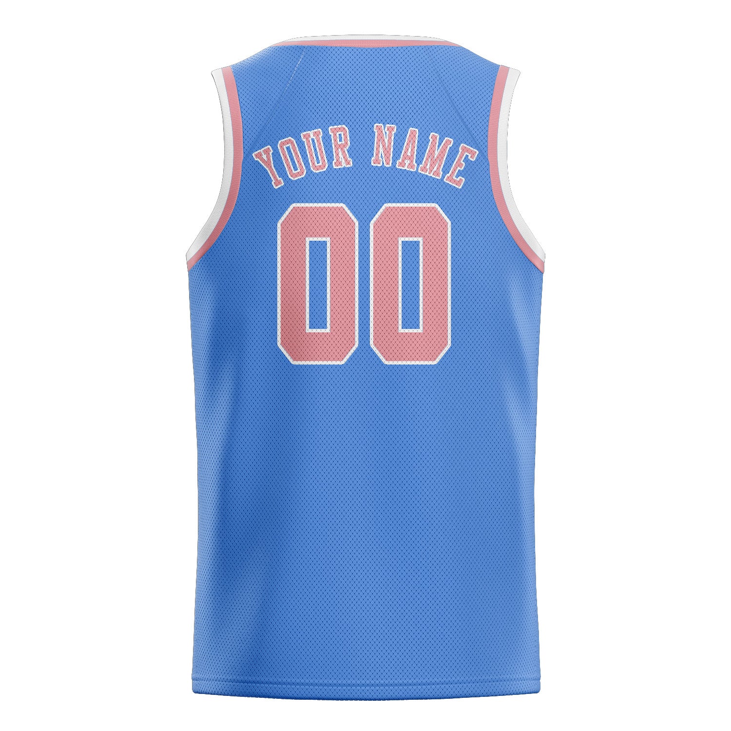 Maillot de basketball personnalisé bleu clair et rose clair