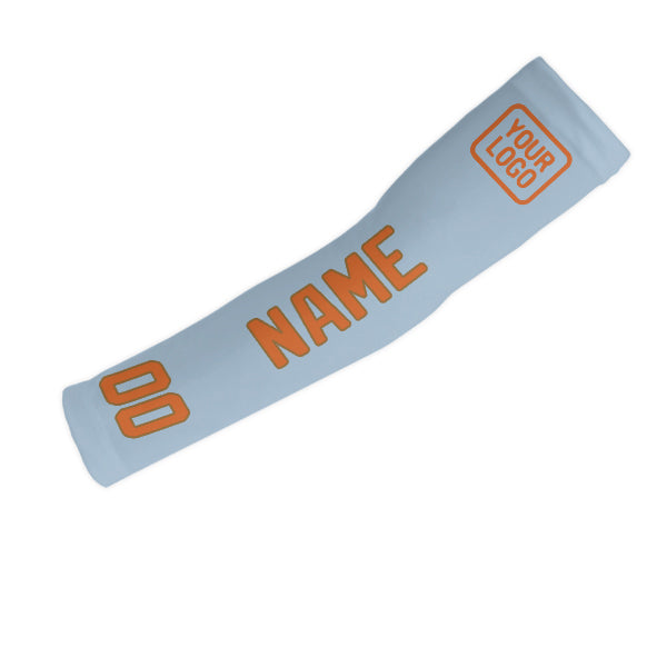 Manchon personnalisé bleu clair orange