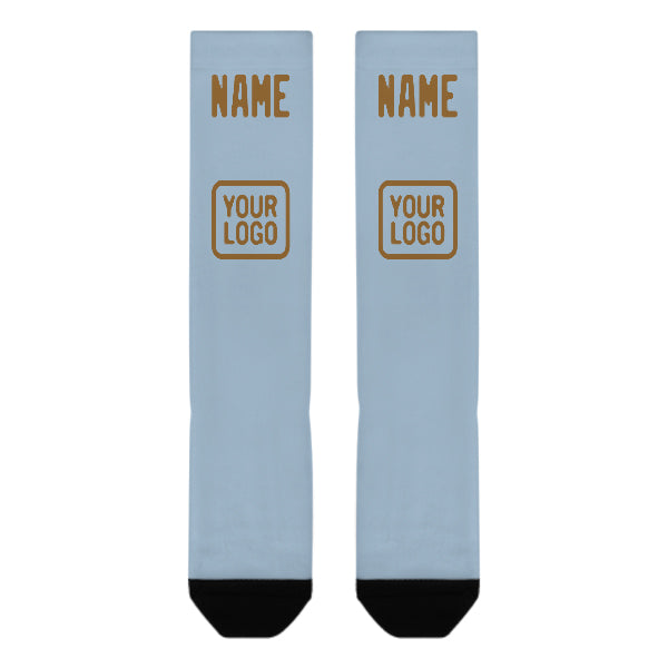 Chaussettes hautes kaki bleu clair personnalisées