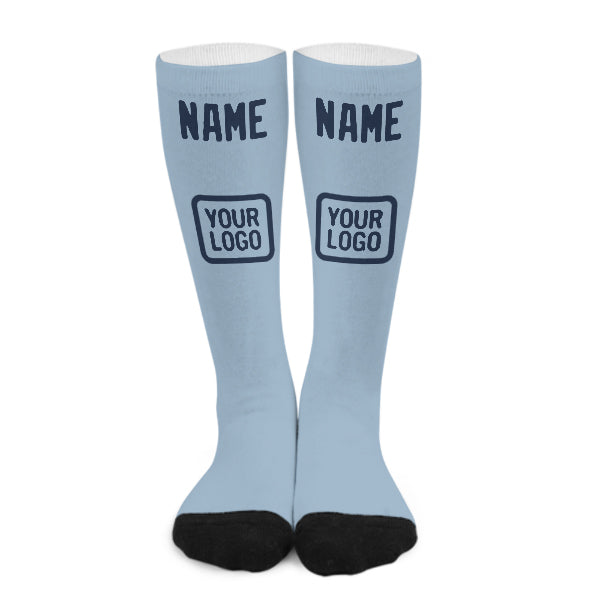 Chaussettes hautes bleues claires personnalisées