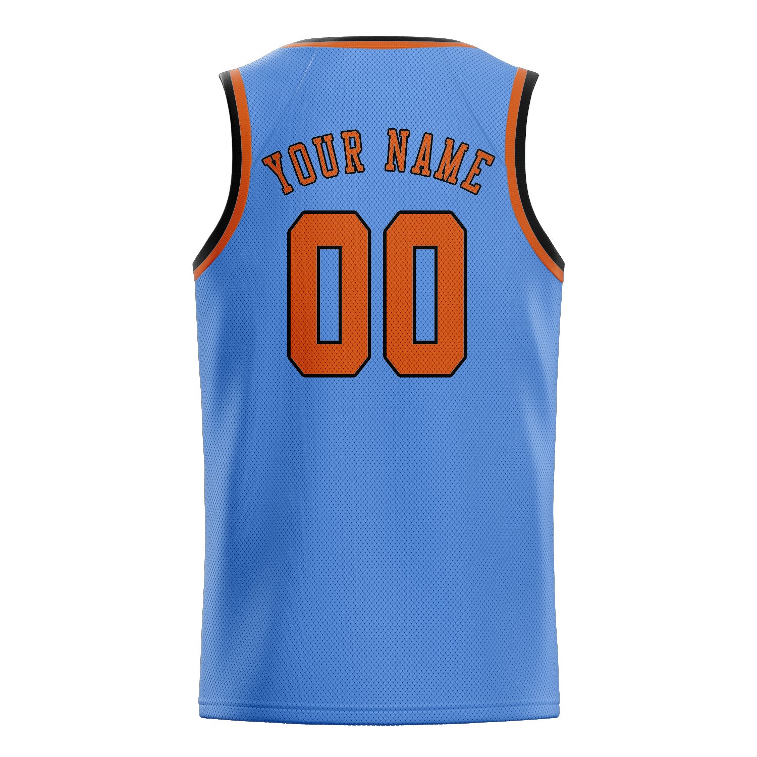 Maillot de basketball personnalisé bleu clair et orange