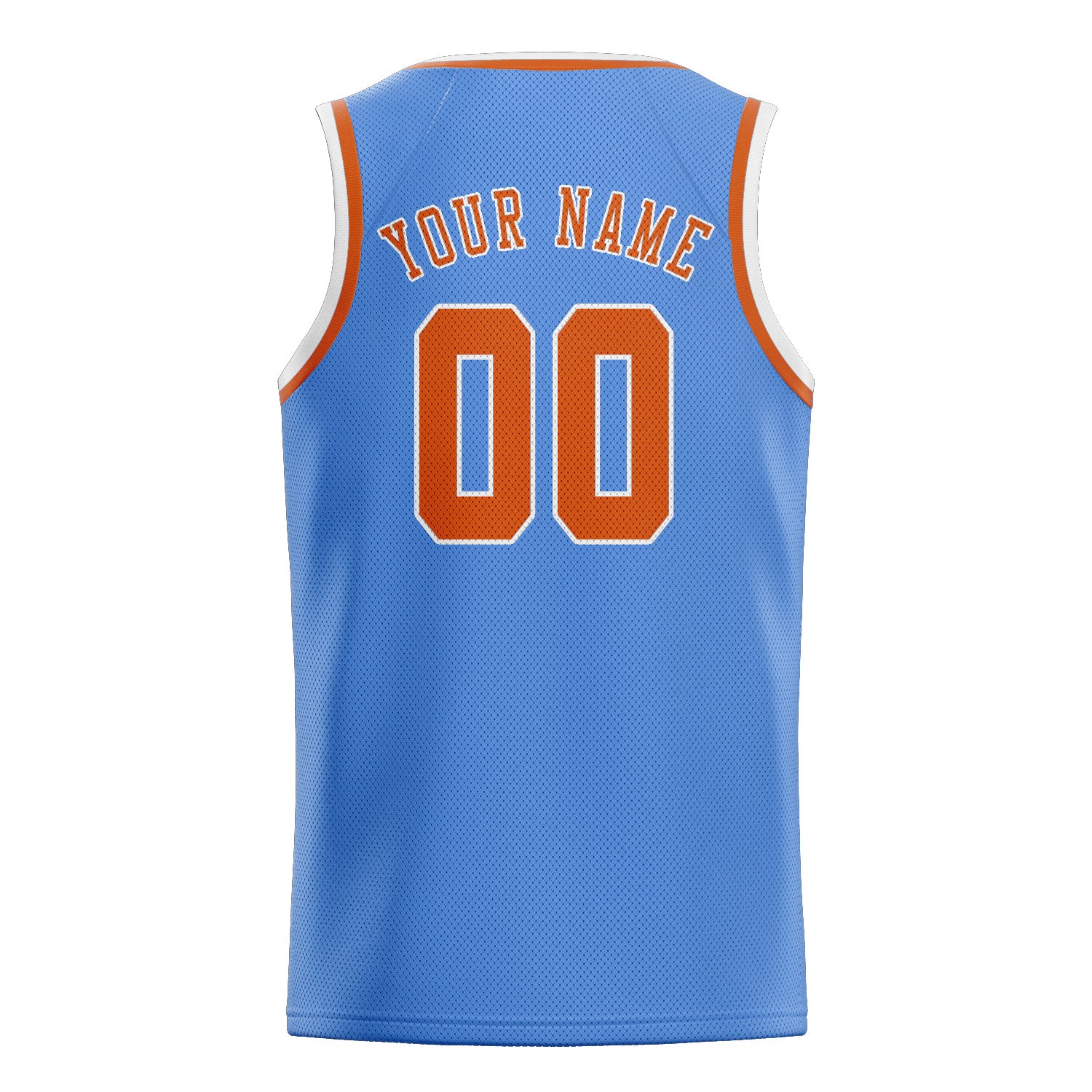 Maillot de basketball personnalisé bleu clair et orange