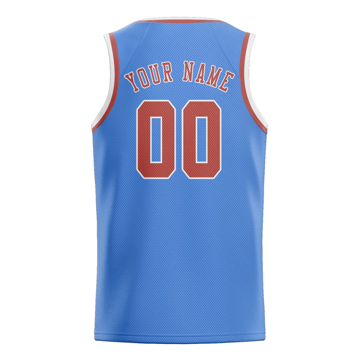 Maillot de basketball personnalisé bleu clair et rose cuivrée