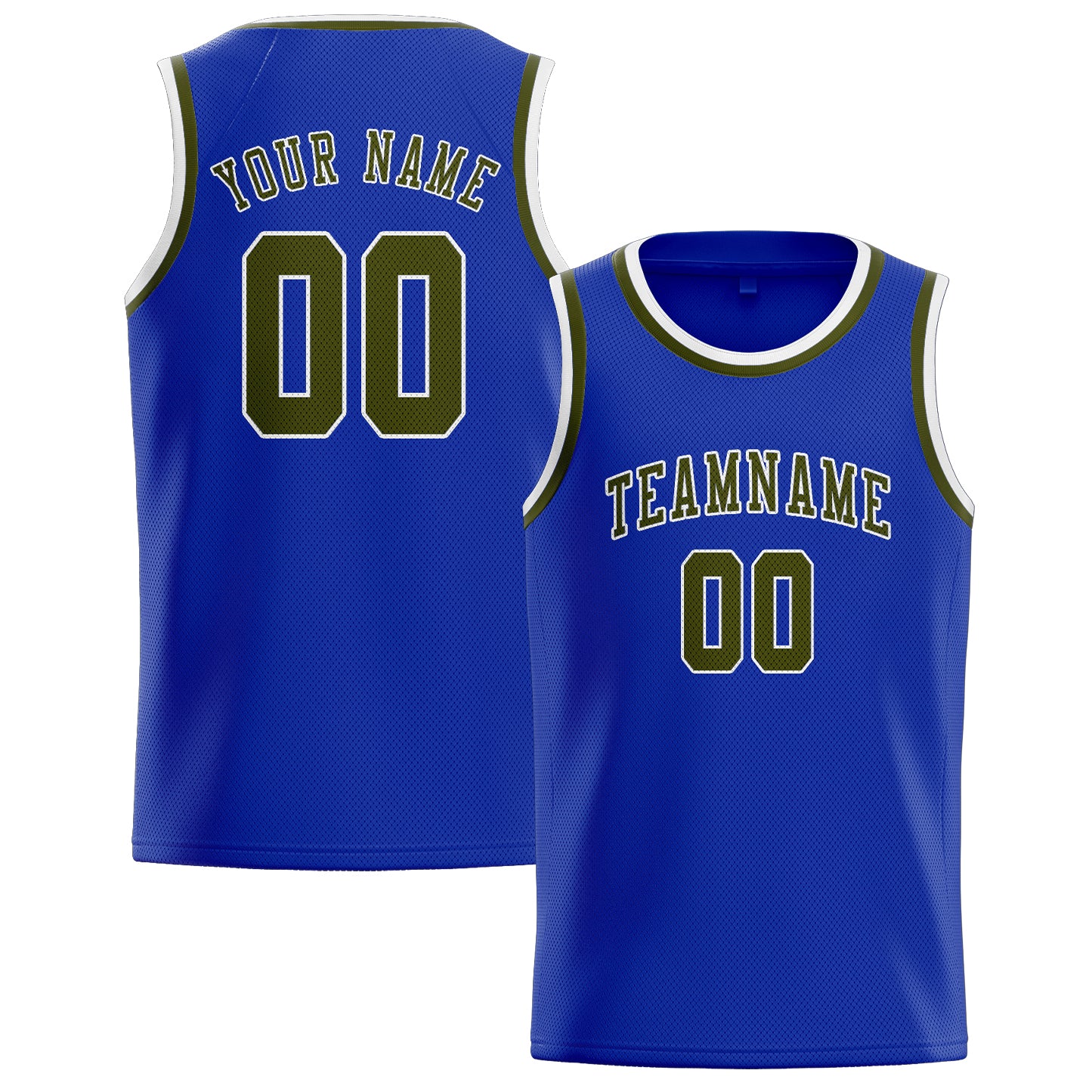 Maillot de basketball personnalisé bleu ciel olive