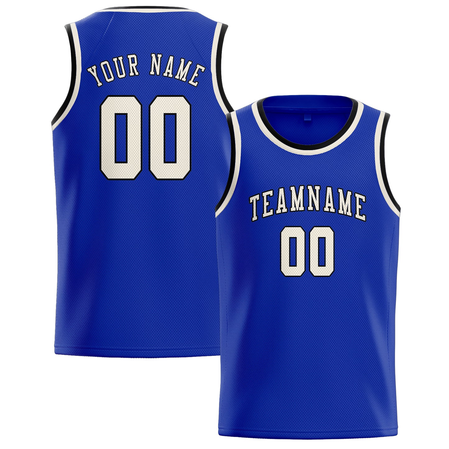 Maillot de basketball personnalisé bleu ciel et crème