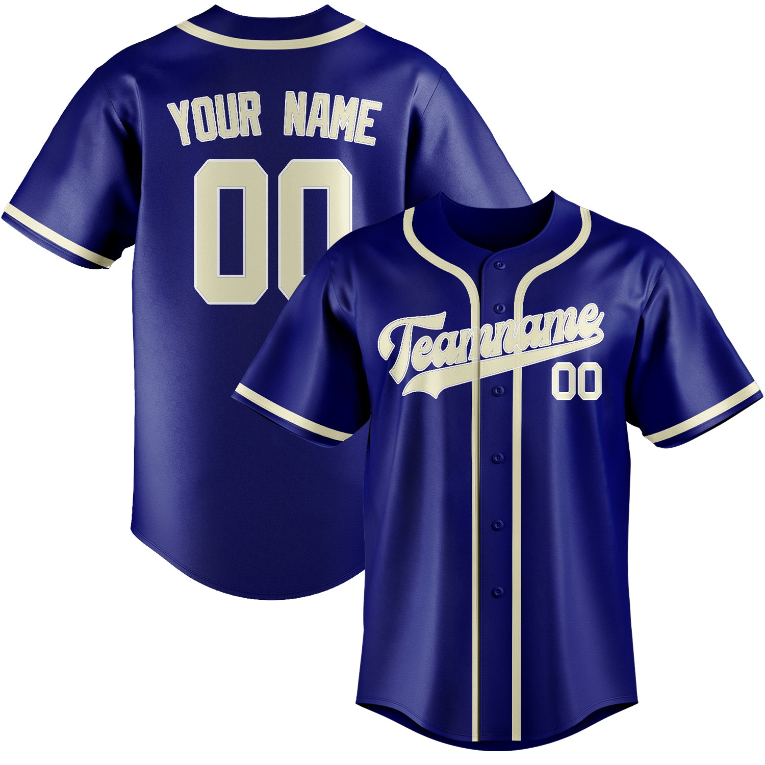 Maillot de baseball personnalisé bleu ciel et crème