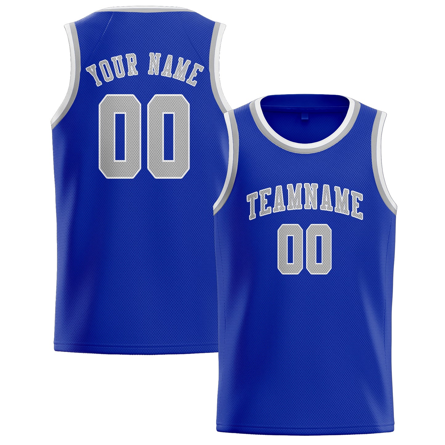 Maillot de basketball personnalisé bleu ciel et gris