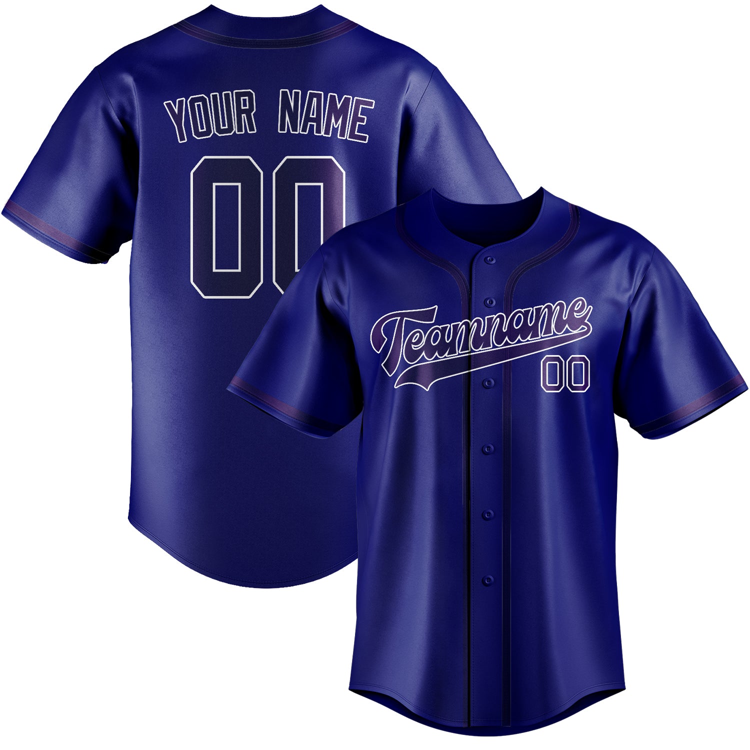 Maillot de baseball personnalisé bleu ciel et violet