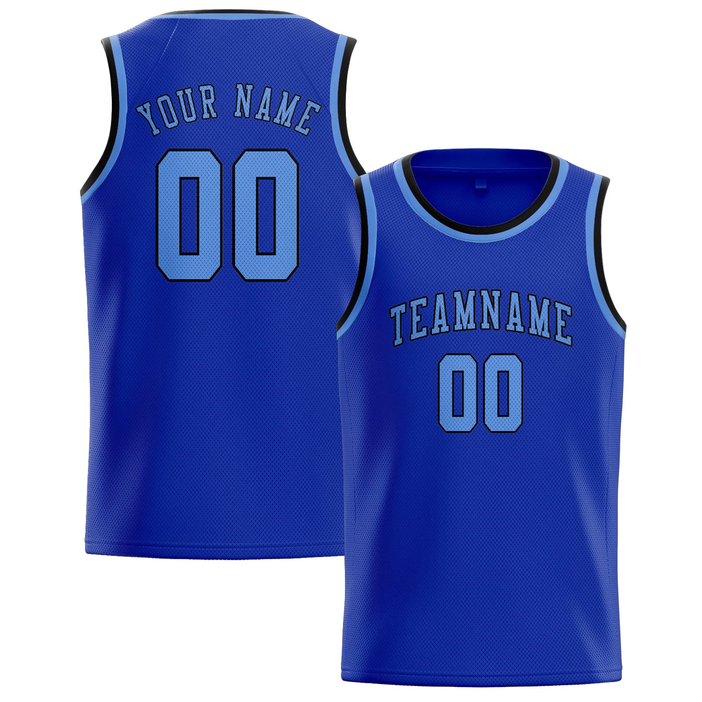 Maillot de basketball personnalisé bleu ciel et bleu clair