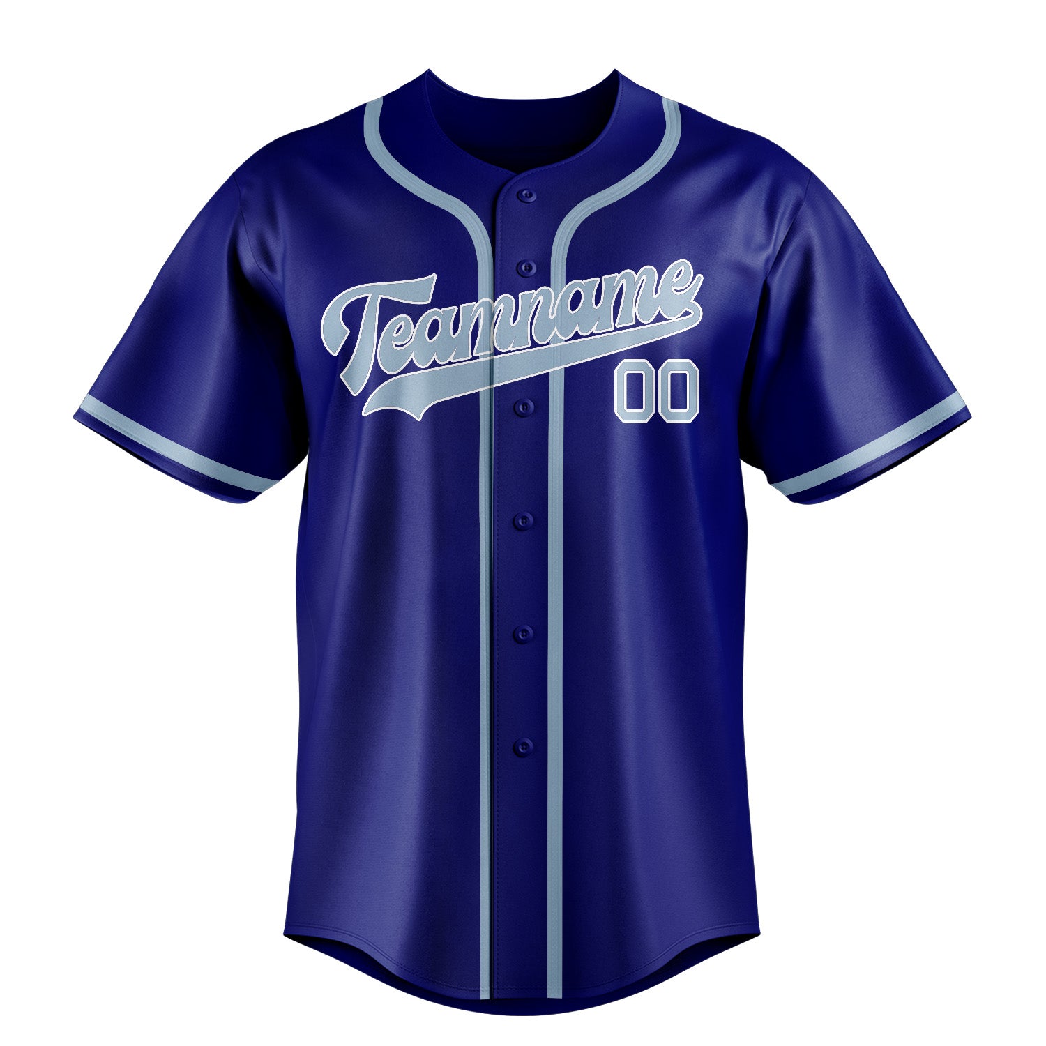 Maillot de baseball personnalisé bleu ciel et bleu clair