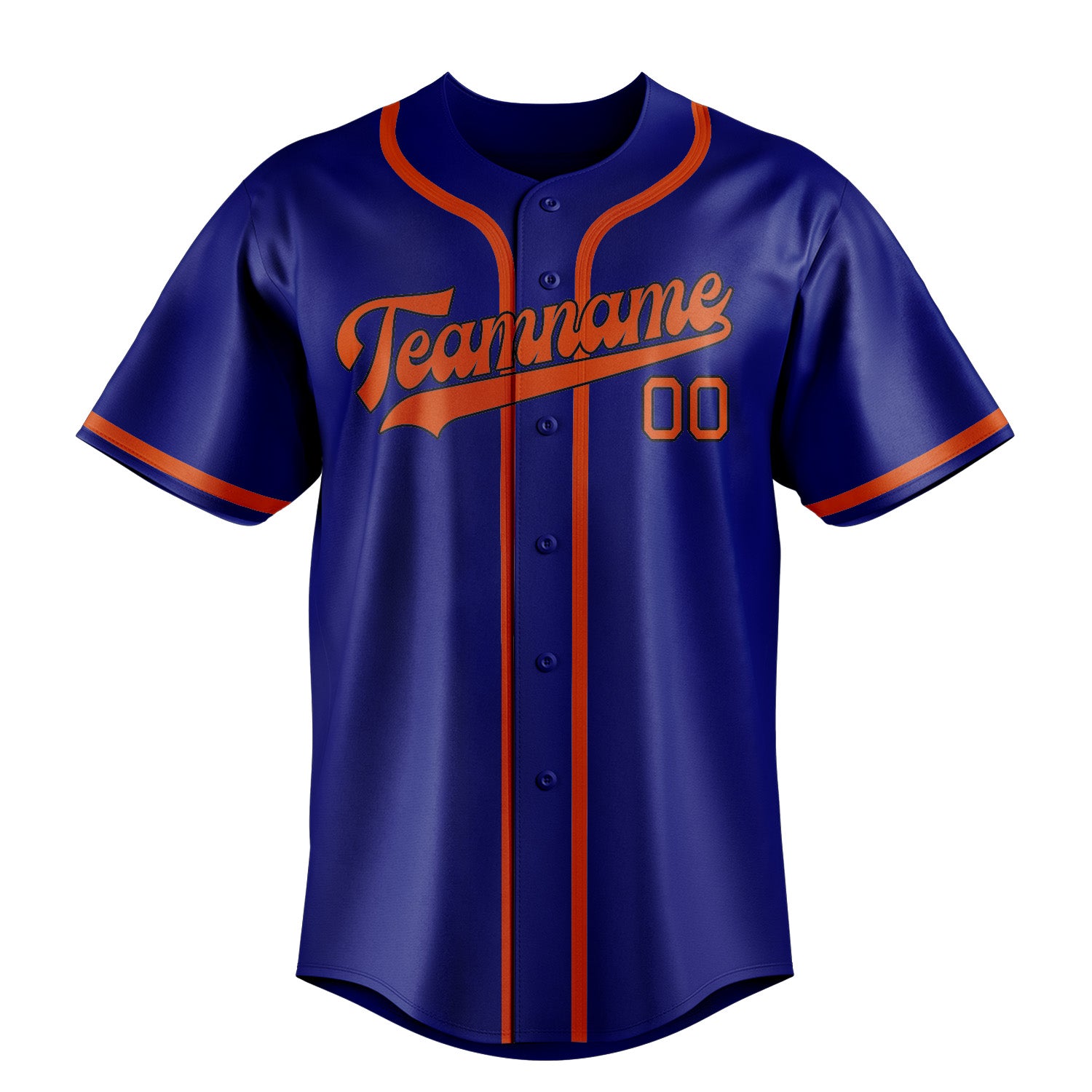 Maillot de baseball personnalisé bleu ciel, orange et rouge