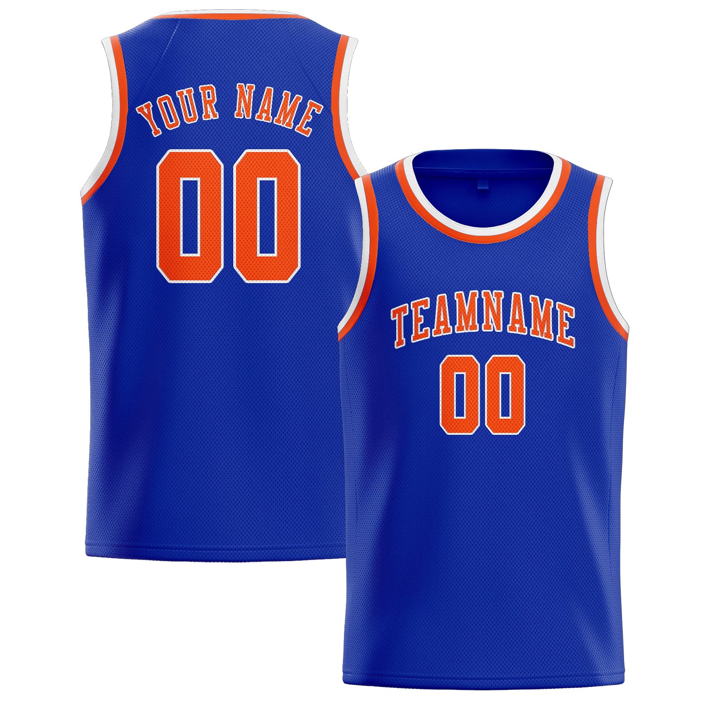 Maillot de basketball personnalisé bleu ciel, orange et rouge