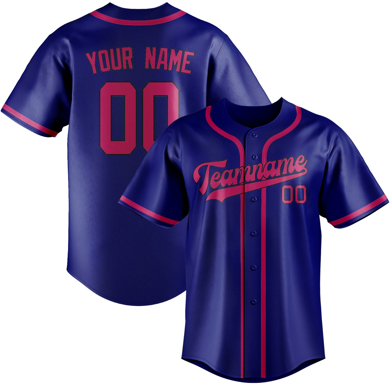 Maillot de baseball personnalisé bleu ciel et rose
