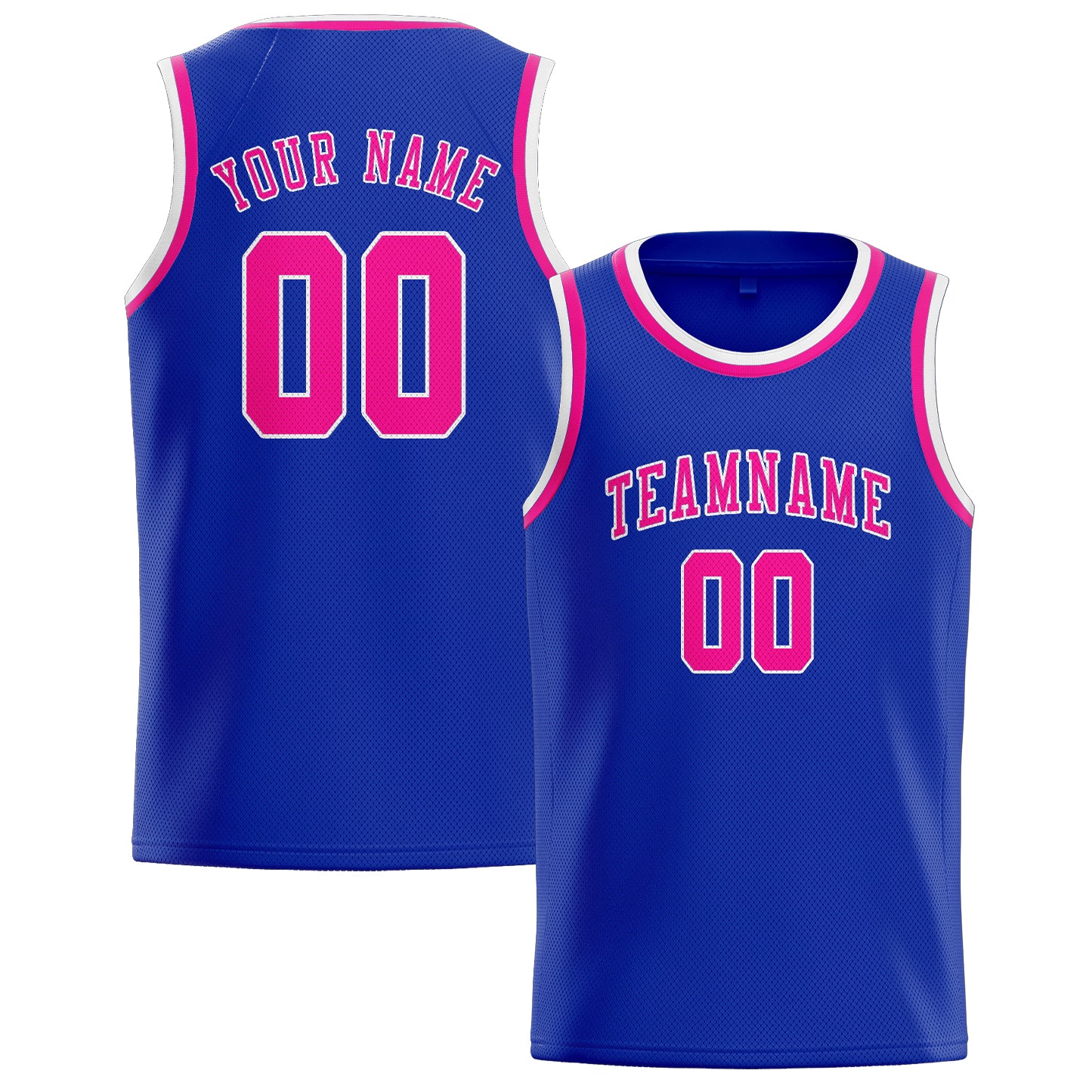 Maillot de basketball personnalisé bleu ciel et rose