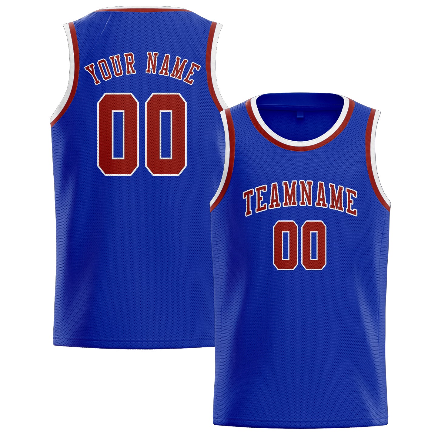 Maillot de basketball personnalisé bleu ciel et rouge corail