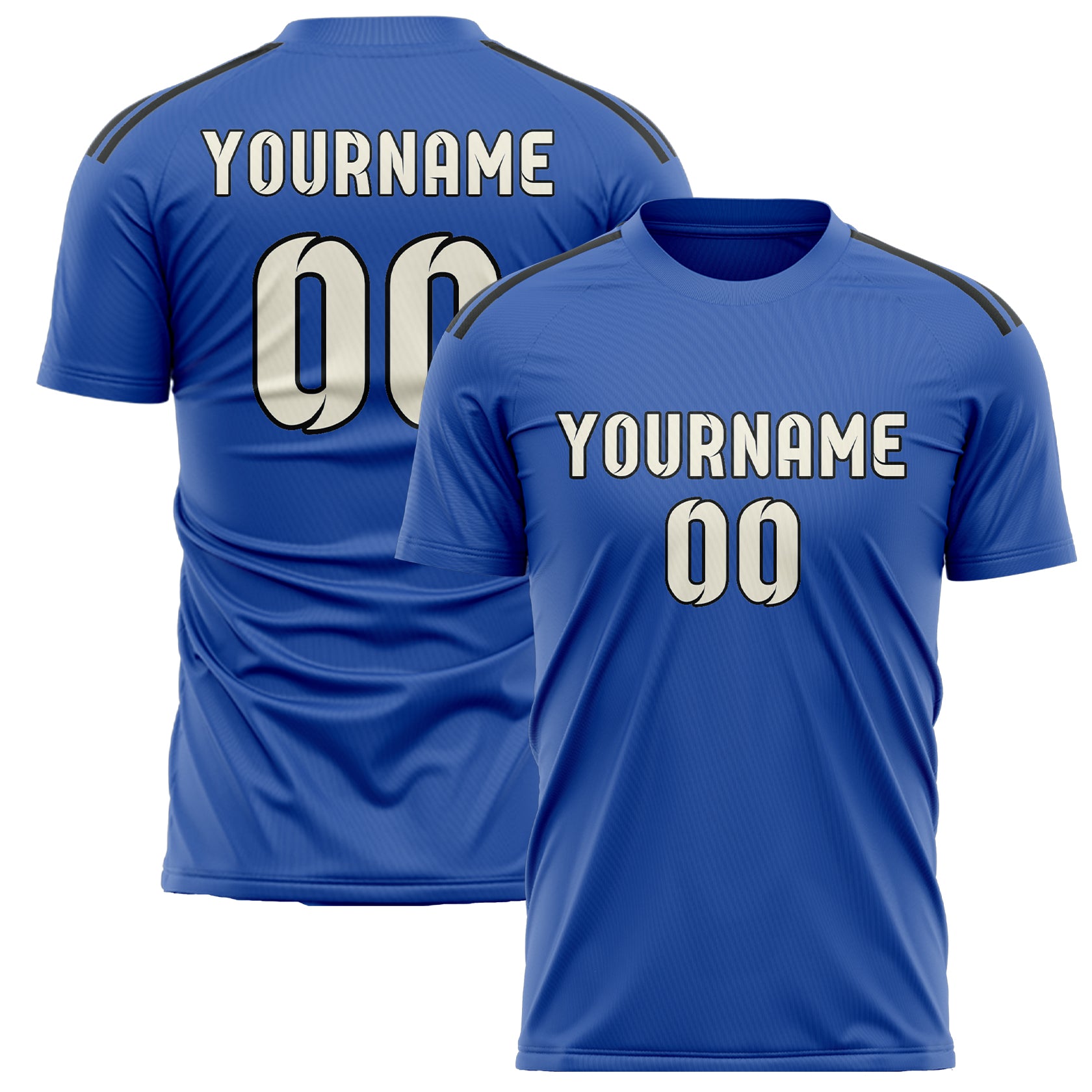 Maillot de football personnalisé bleu ciel et crème