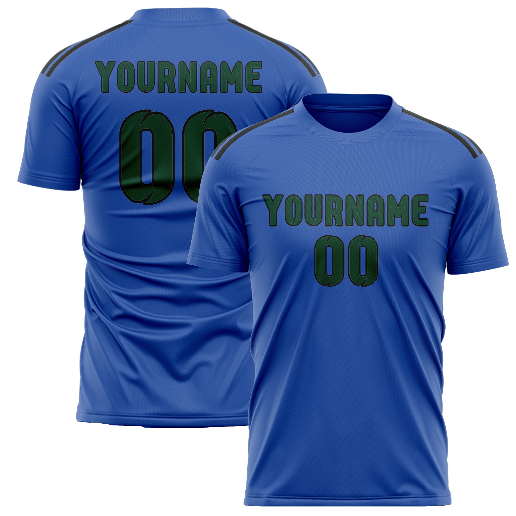 Maillot de football personnalisé bleu ciel et vert