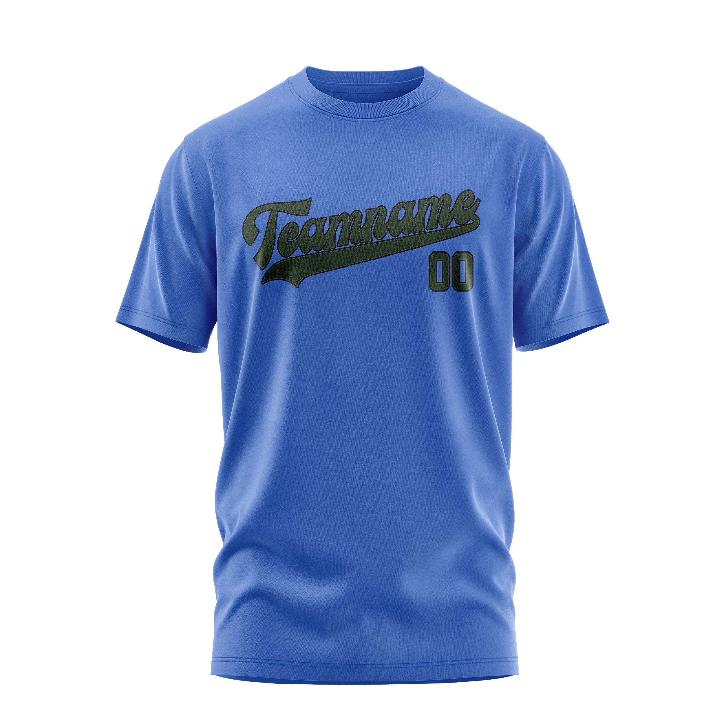 T-shirt personnalisé bleu ciel et vert foncé