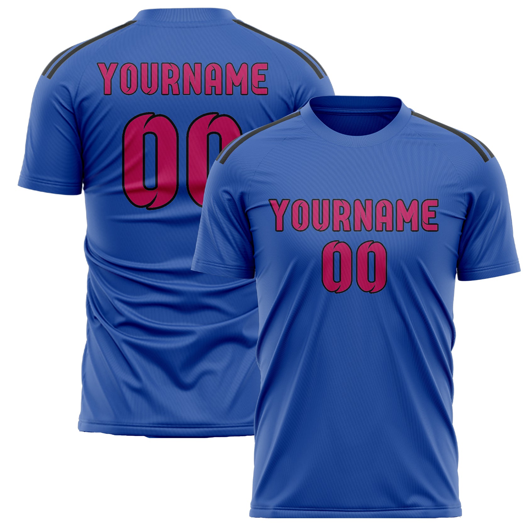 Maillot de football personnalisé bleu ciel et rose