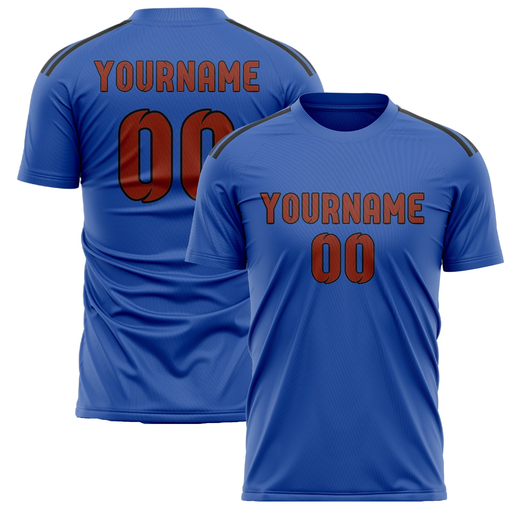 Maillot de football personnalisé bleu ciel et rouge corail