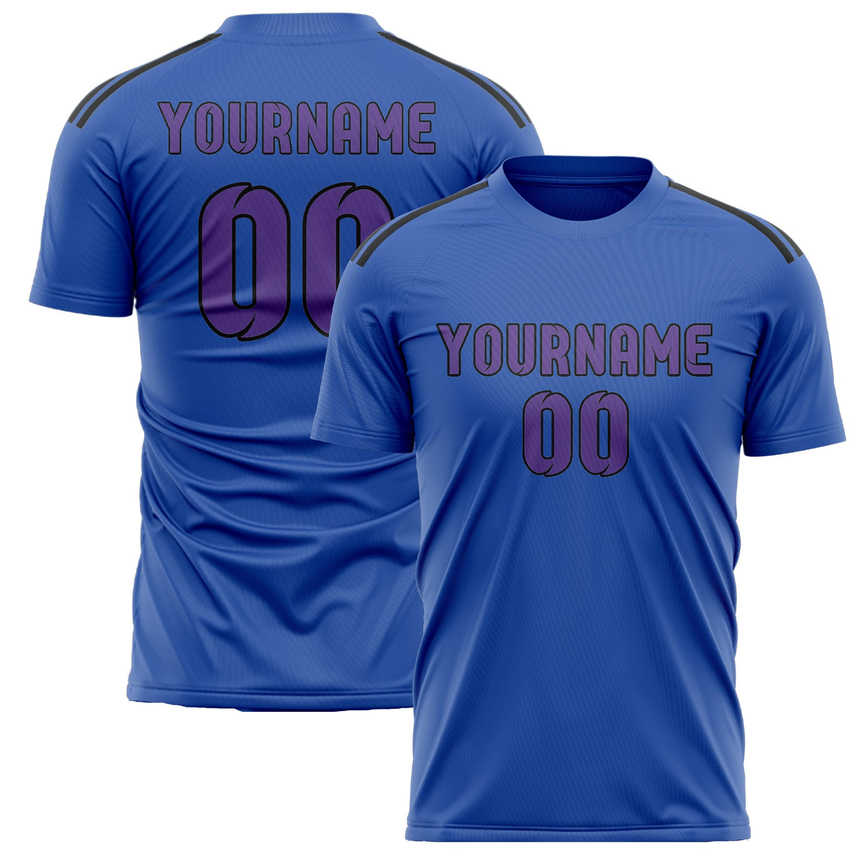 Maillot de football personnalisé bleu ciel et violet clair
