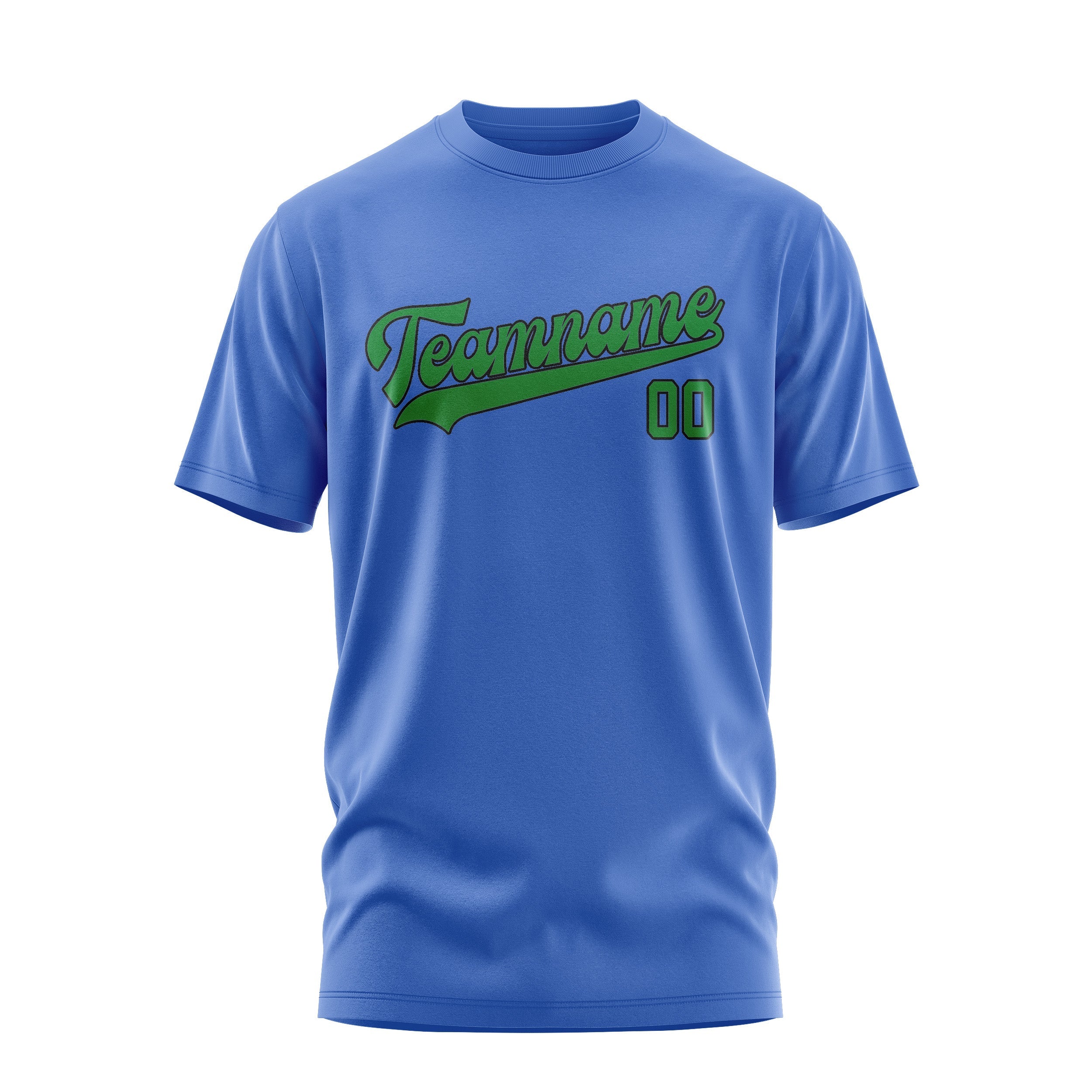 T-shirt personnalisé bleu ciel et vert émeraude