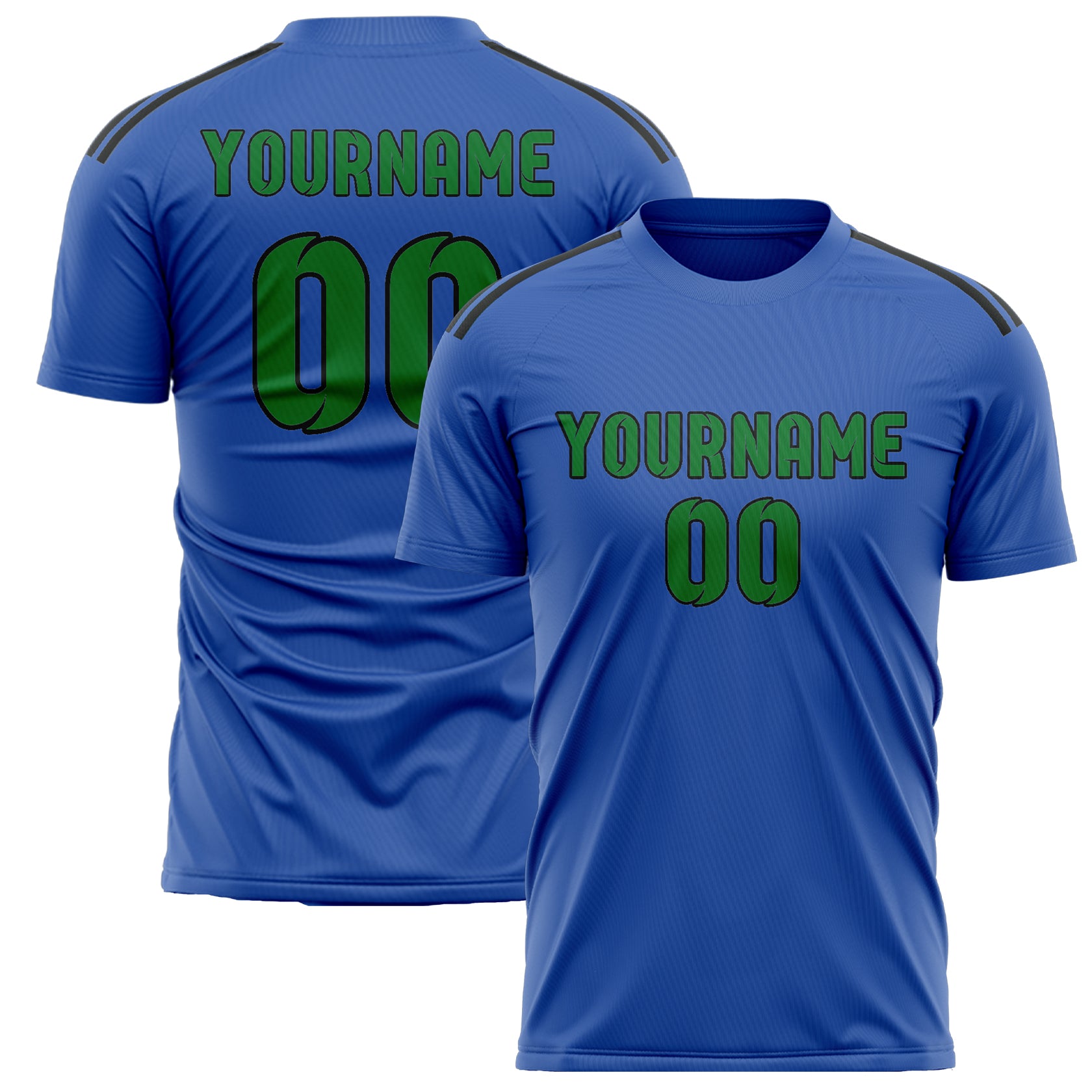 Maillot de football personnalisé bleu ciel et vert émeraude