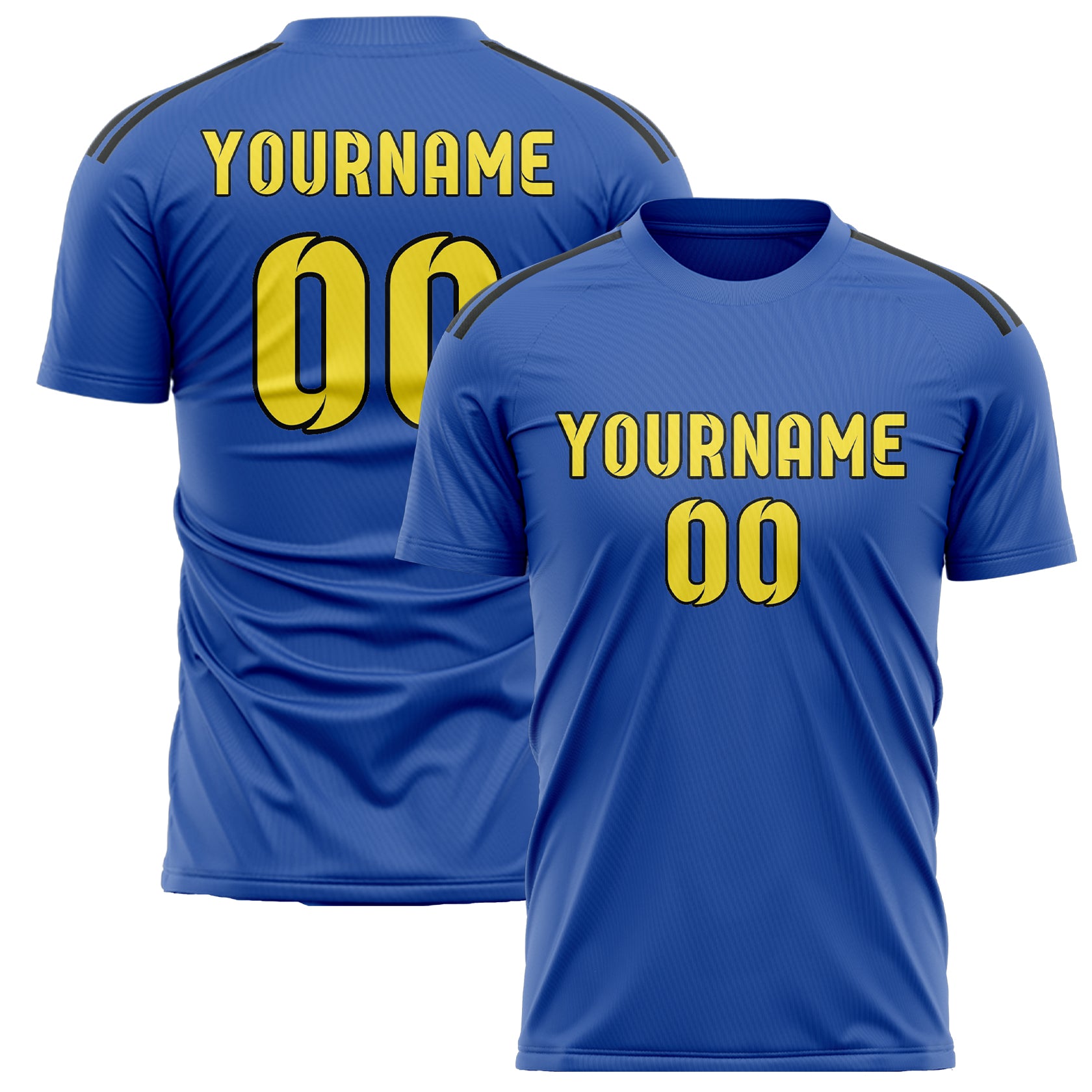 Maillot de football personnalisé bleu ciel et jaune clair