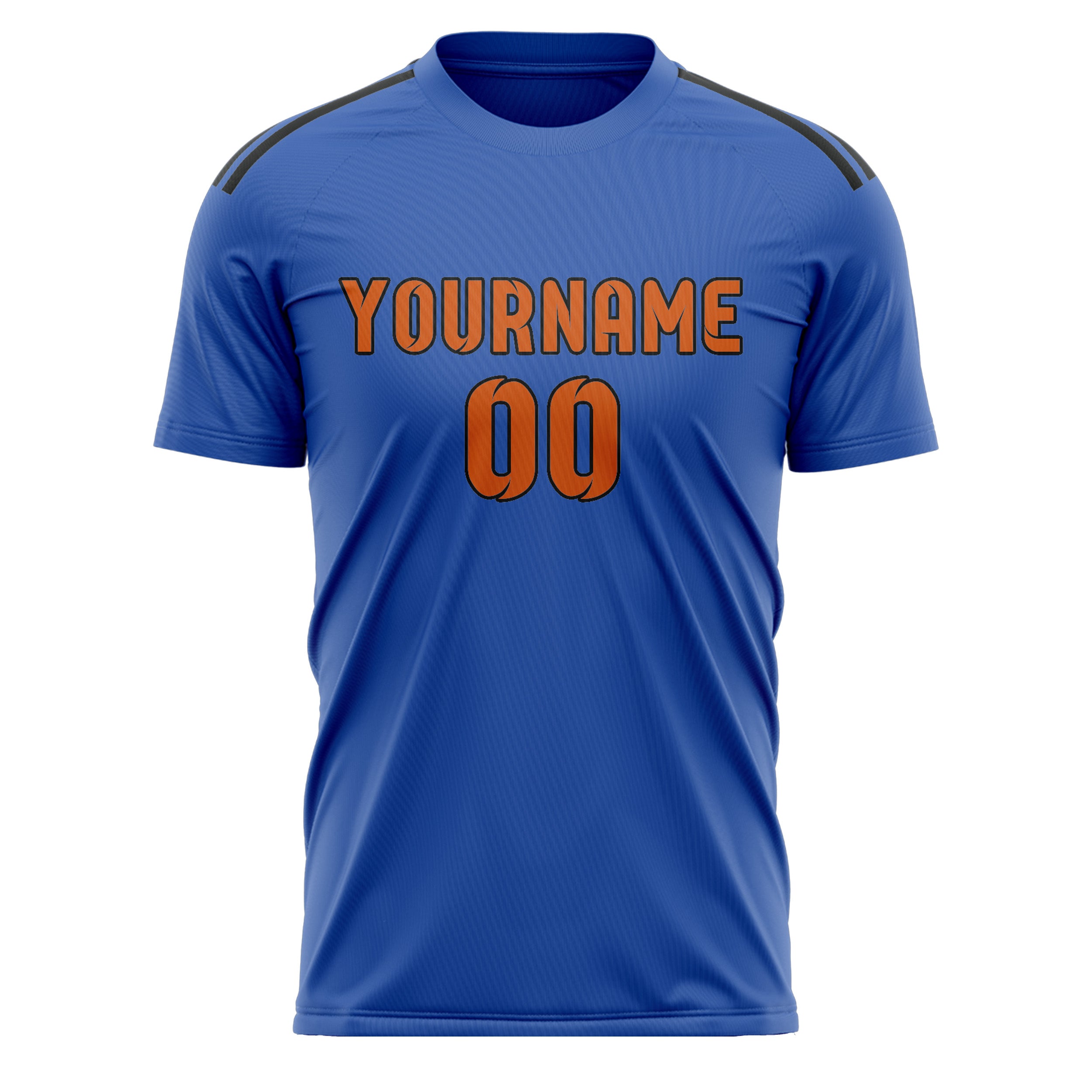Maillot de football personnalisé bleu ciel et orange