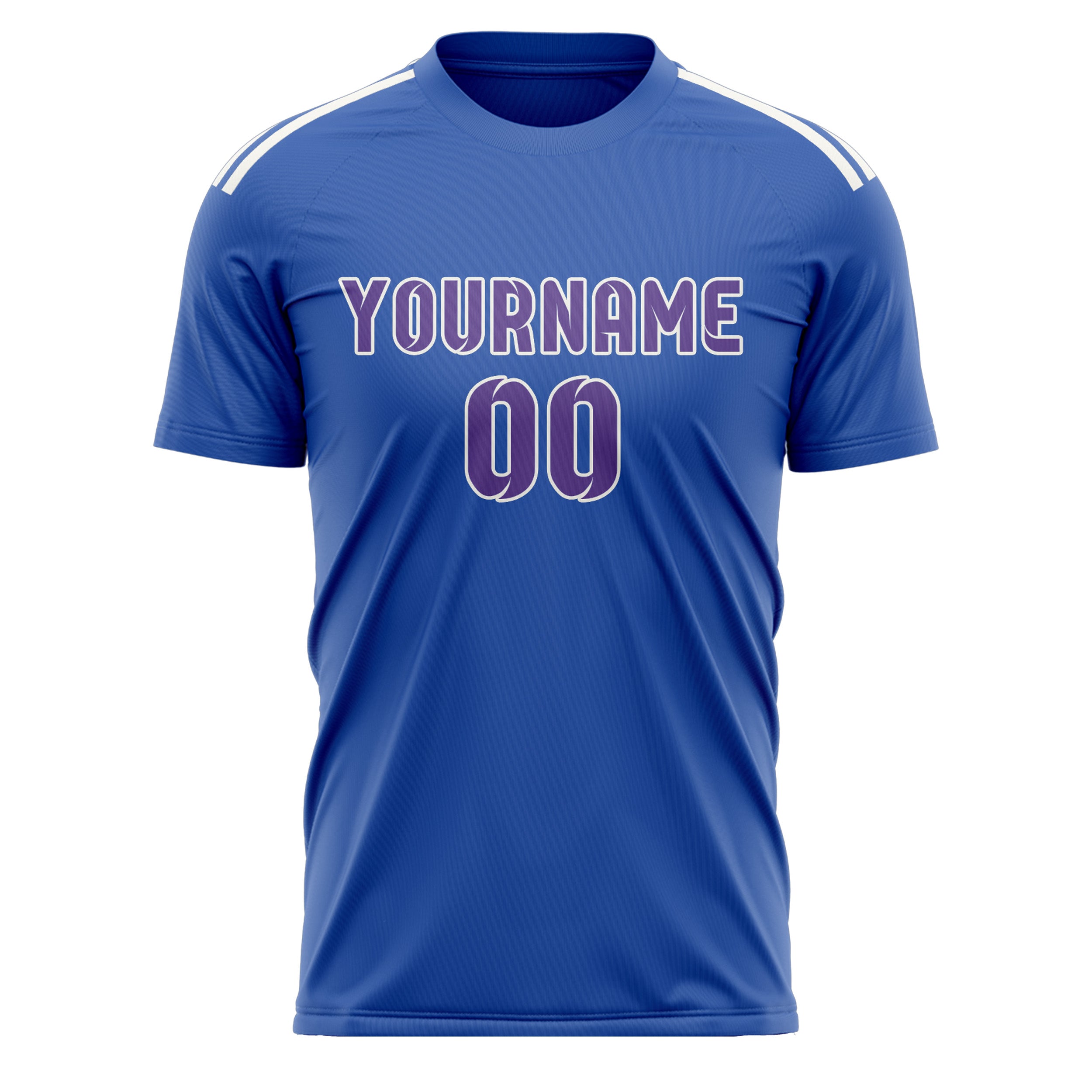 Maillot de football personnalisé bleu ciel et violet clair