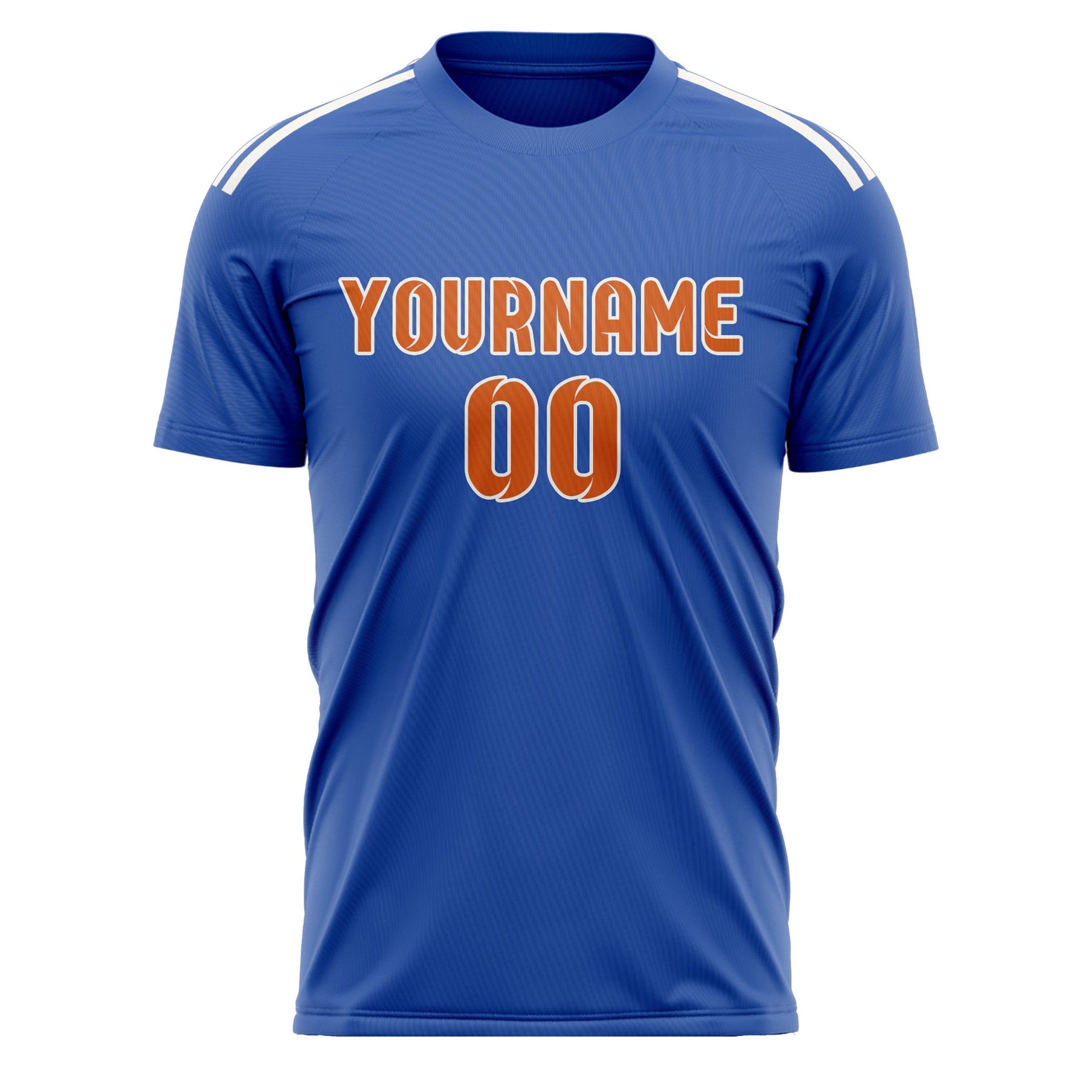 Maillot de football personnalisé bleu ciel et orange