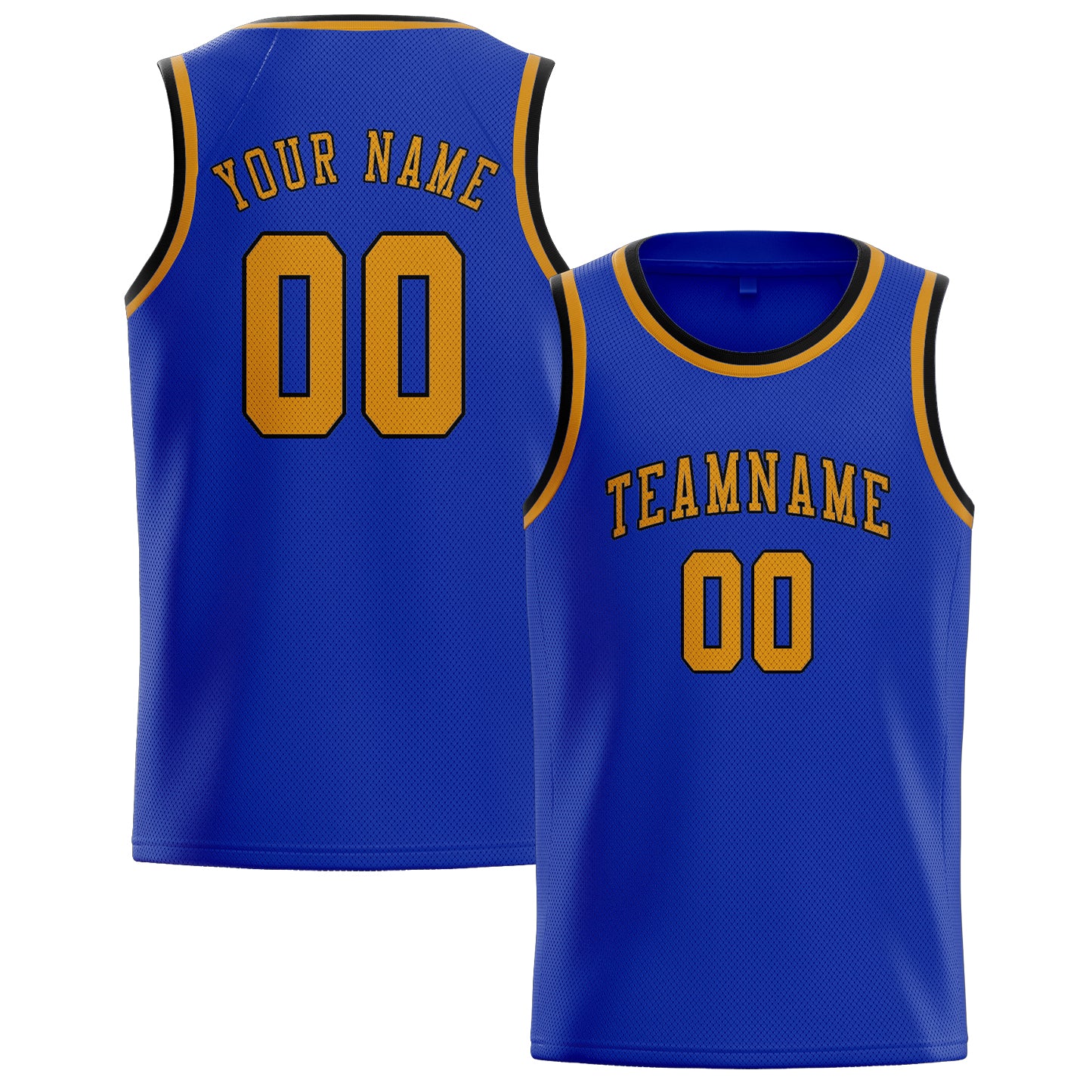 Maillot de basketball personnalisé bleu ciel et jaune