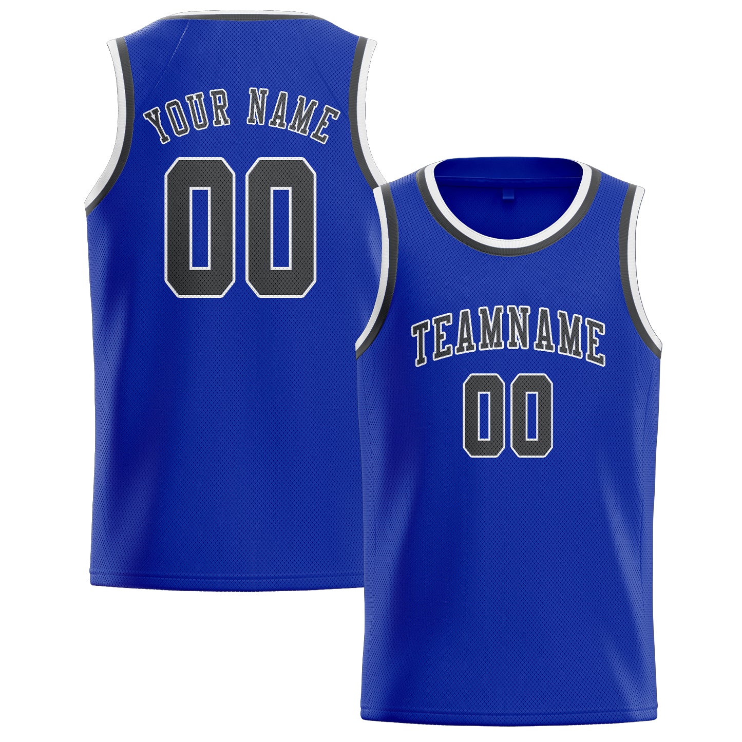 Maillot de basketball personnalisé bleu ciel et gris foncé