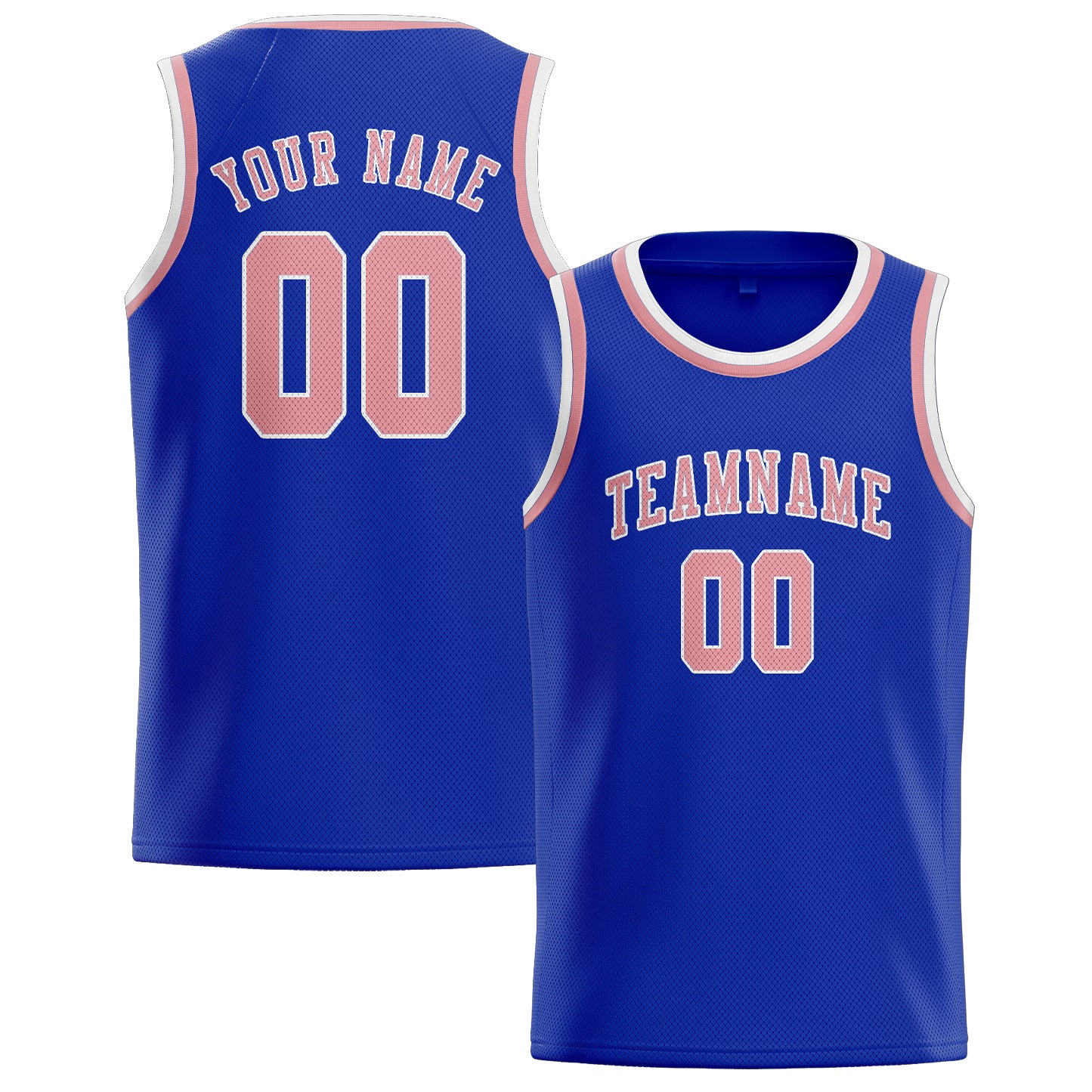 Maillot de basketball personnalisé bleu ciel et rose clair