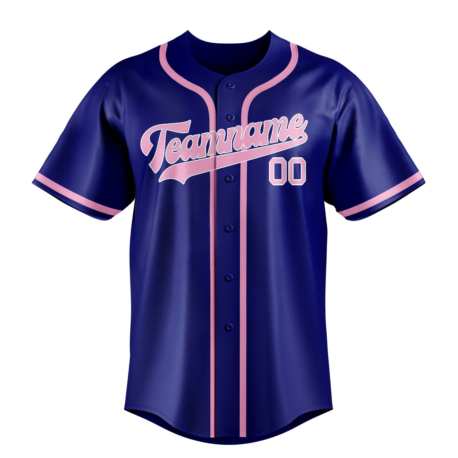 Maillot de baseball personnalisé bleu ciel et rose clair