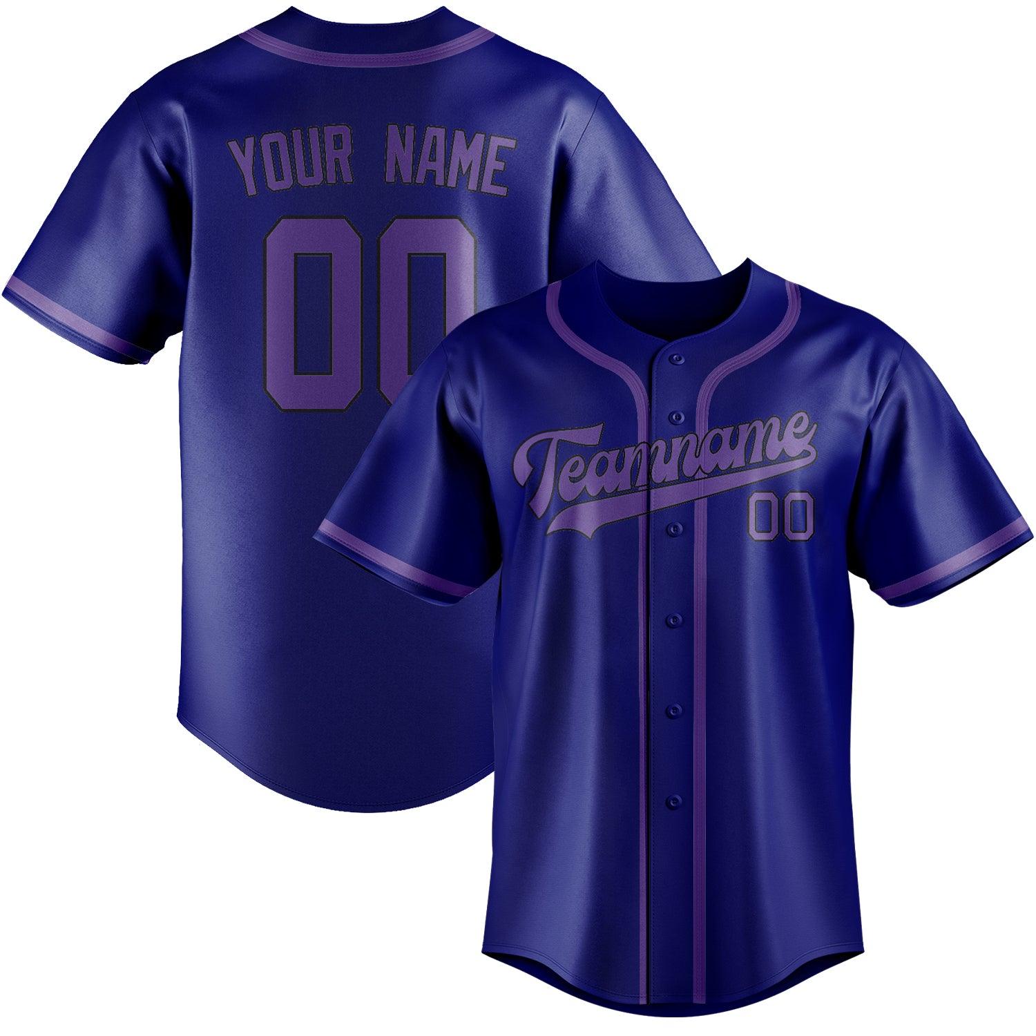 Maillot de baseball personnalisé bleu ciel et violet clair