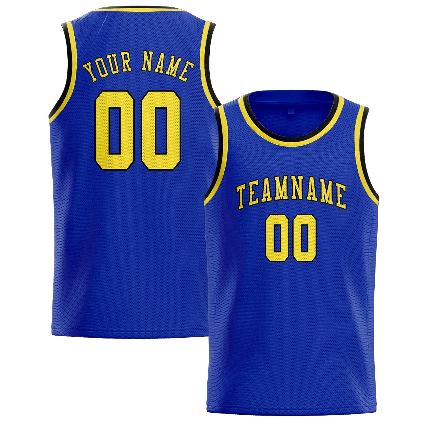 Maillot de basketball personnalisé bleu ciel et jaune clair