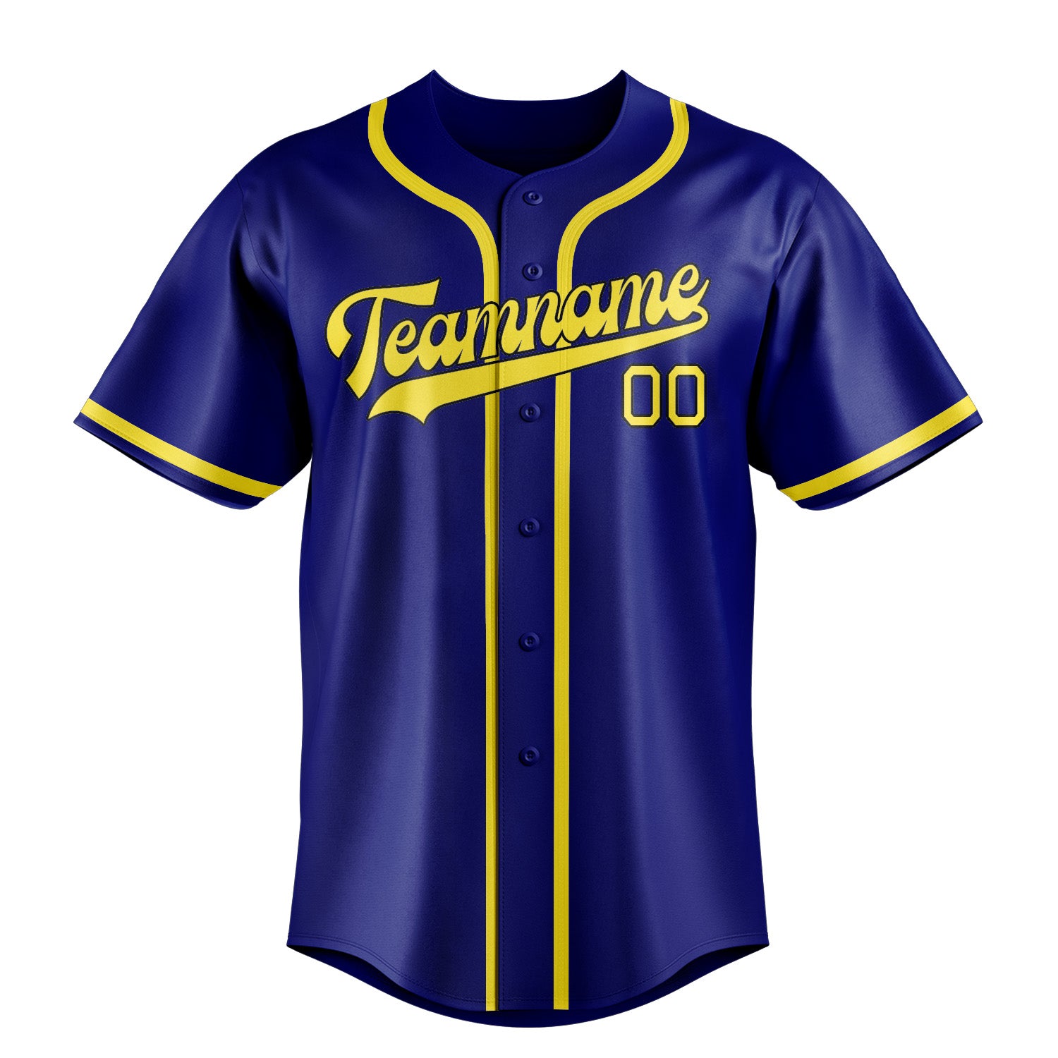 Maillot de baseball personnalisé bleu ciel et jaune clair